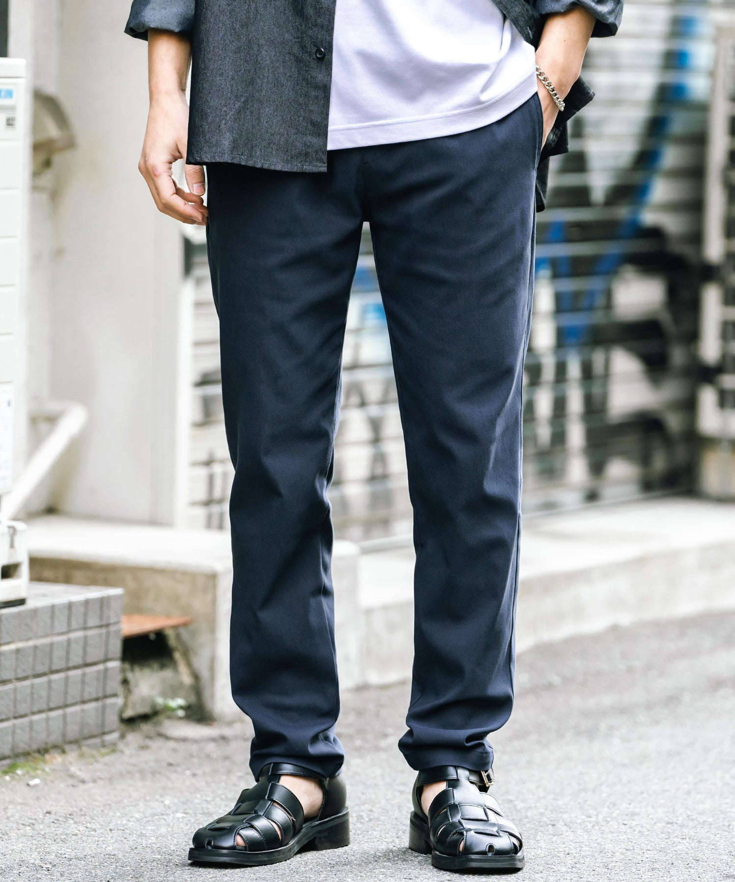 Rocky Monroe Contact Cool Easy Pants Stretch Multifunctional Men's Plain Relaxed Tapered Refreshing Cool Lightweight UV Cut Anti-Pilling Easy Care 14186