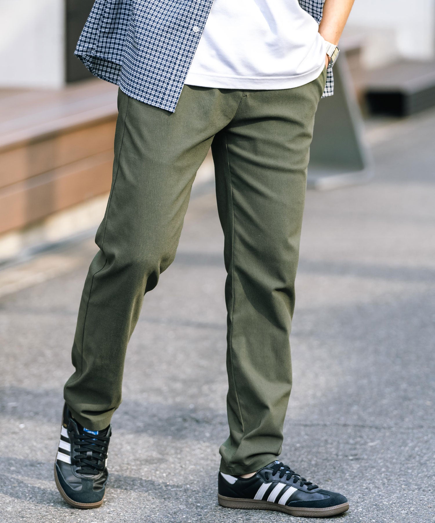 Rocky Monroe Contact Cool Easy Pants Stretch Multifunctional Men's Plain Relaxed Tapered Refreshing Cool Lightweight UV Cut Anti-Pilling Easy Care 14186