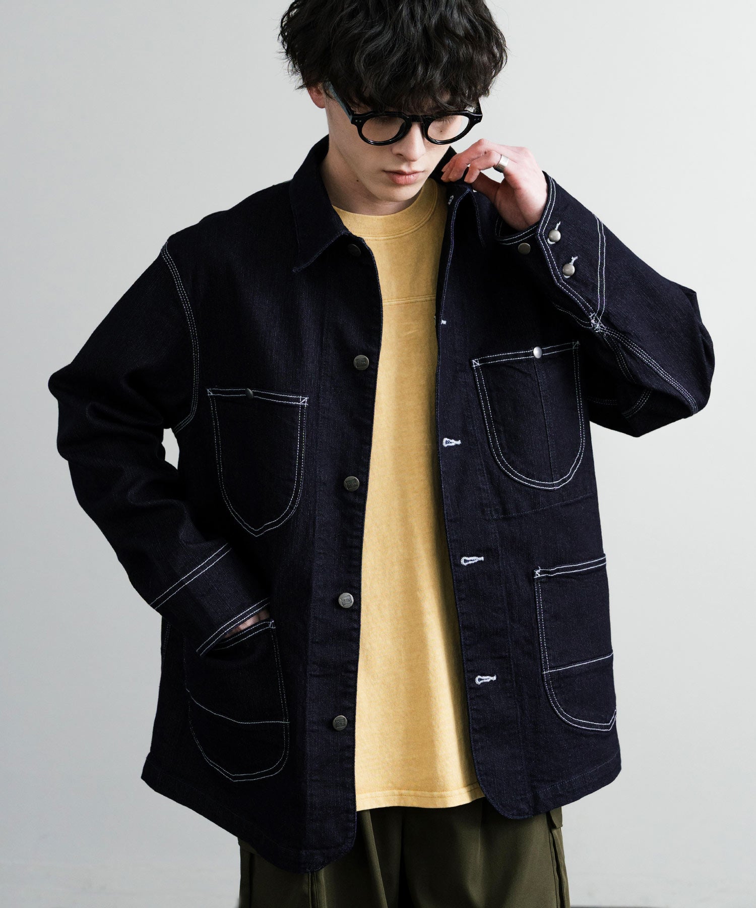Rocky Monroe Denim Jacket G-Jacket Men's Women's Coverall Light Outer Stretch Oversized Korean American Casual Work Spring Hanes 14399