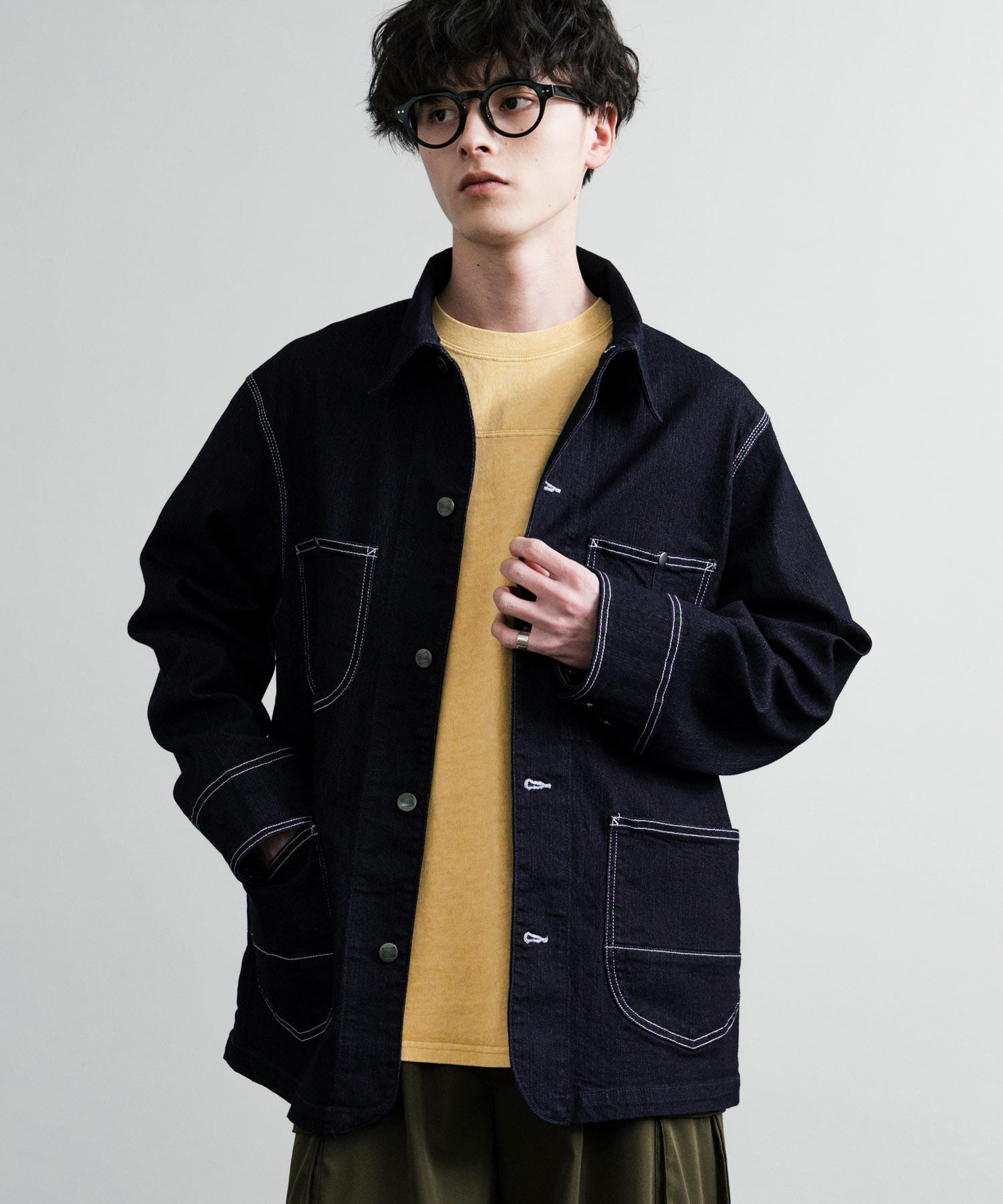 Rocky Monroe Denim Jacket G-Jacket Men's Women's Coverall Light Outer Stretch Oversized Korean American Casual Work Spring Hanes 14399