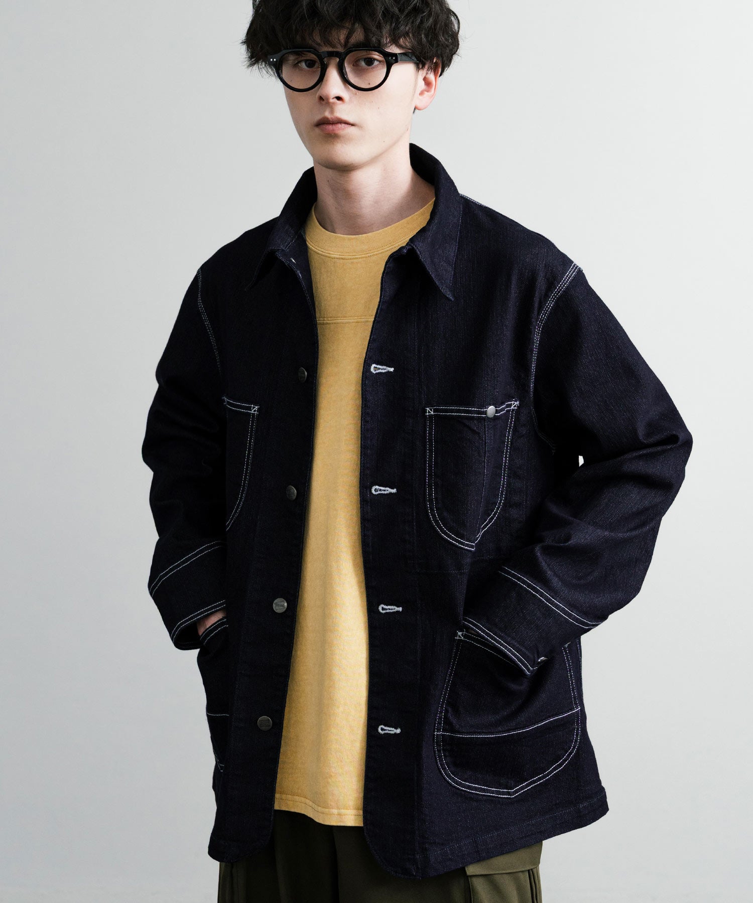 Rocky Monroe Denim Jacket G-Jacket Men's Women's Coverall Light Outer Stretch Oversized Korean American Casual Work Spring Hanes 14399