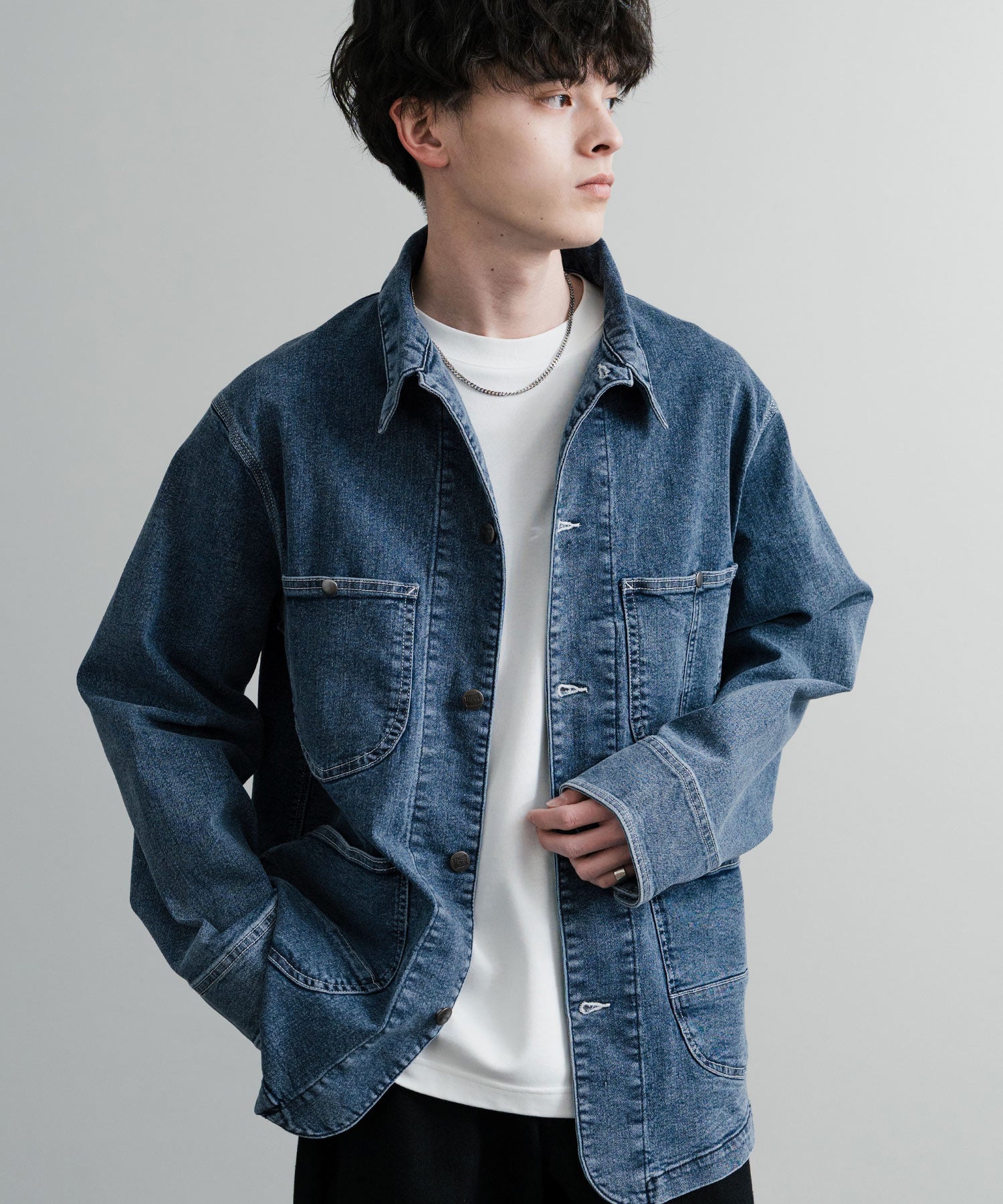 Rocky Monroe Denim Jacket G-Jacket Men's Women's Coverall Light Outer Stretch Oversized Korean American Casual Work Spring Hanes 14399