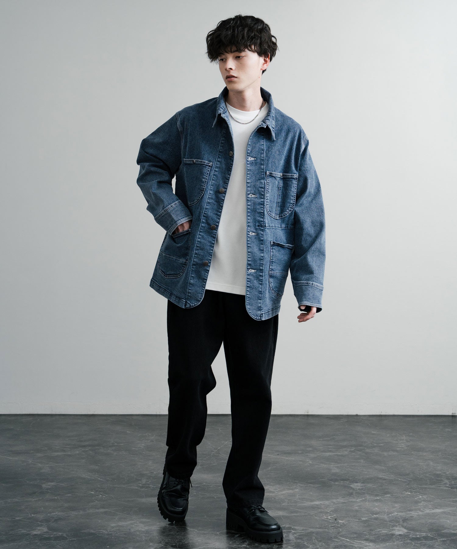 Rocky Monroe Denim Jacket G-Jacket Men's Women's Coverall Light Outer Stretch Oversized Korean American Casual Work Spring Hanes 14399