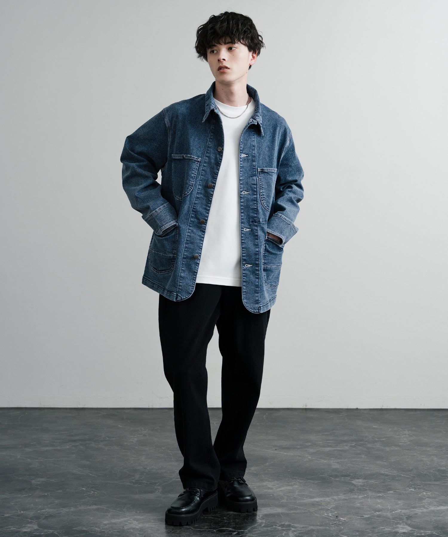 Rocky Monroe Denim Jacket G-Jacket Men's Women's Coverall Light Outer Stretch Oversized Korean American Casual Work Spring Hanes 14399