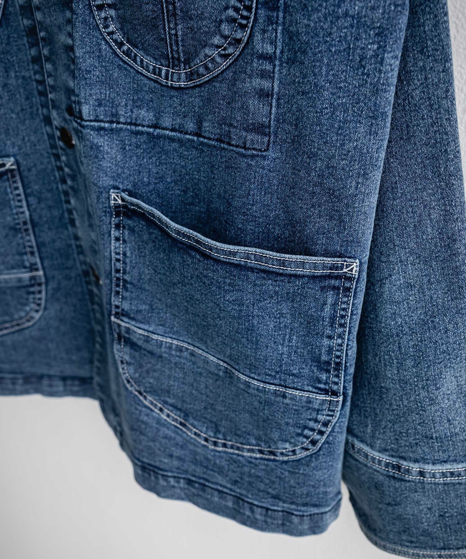 Rocky Monroe Denim Jacket G-Jacket Men's Women's Coverall Light Outer Stretch Oversized Korean American Casual Work Spring Hanes 14399