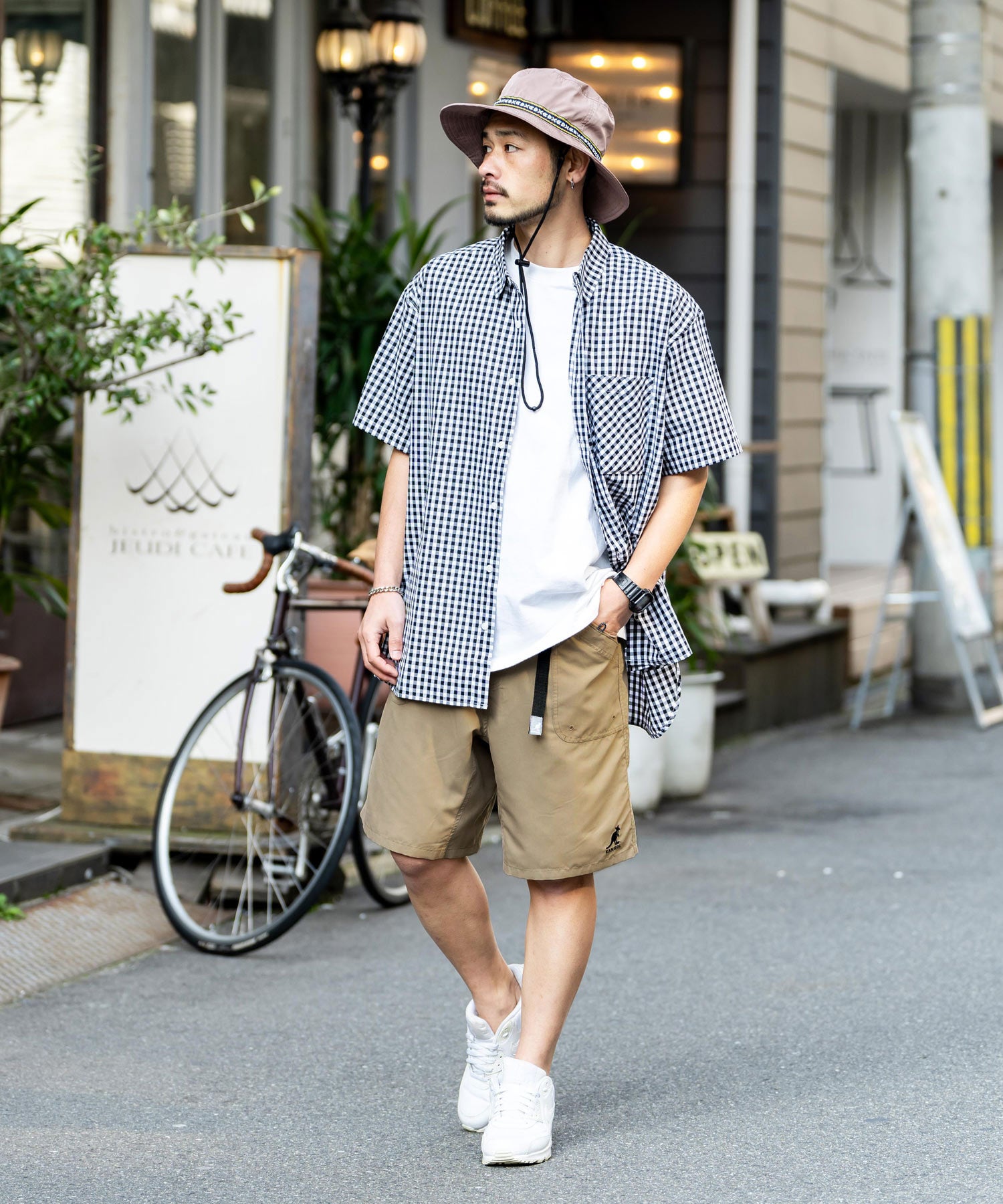 ロッキーモンロー Rocky Monroe KANGOL 接触冷感 ショートパンツ メンズ  膝丈 水陸両用 ハーフパンツ ロゴ刺繍 レオパード ヒョウ柄 迷彩 紫外線対策 UVカット 14237 （カモ） カモ