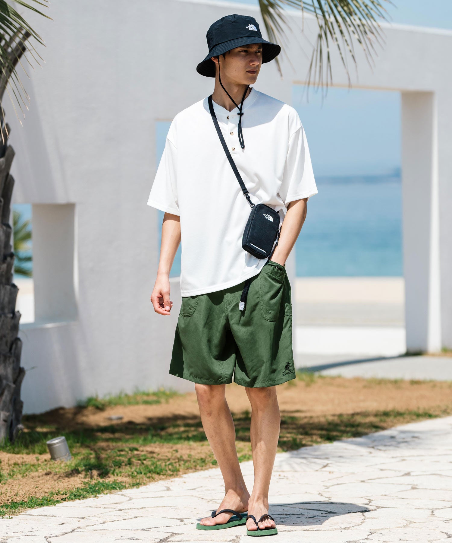 ロッキーモンロー Rocky Monroe KANGOL 接触冷感 ショートパンツ メンズ  膝丈 水陸両用 ハーフパンツ ロゴ刺繍 レオパード ヒョウ柄 迷彩 紫外線対策 UVカット 14237 （カモ） カモ