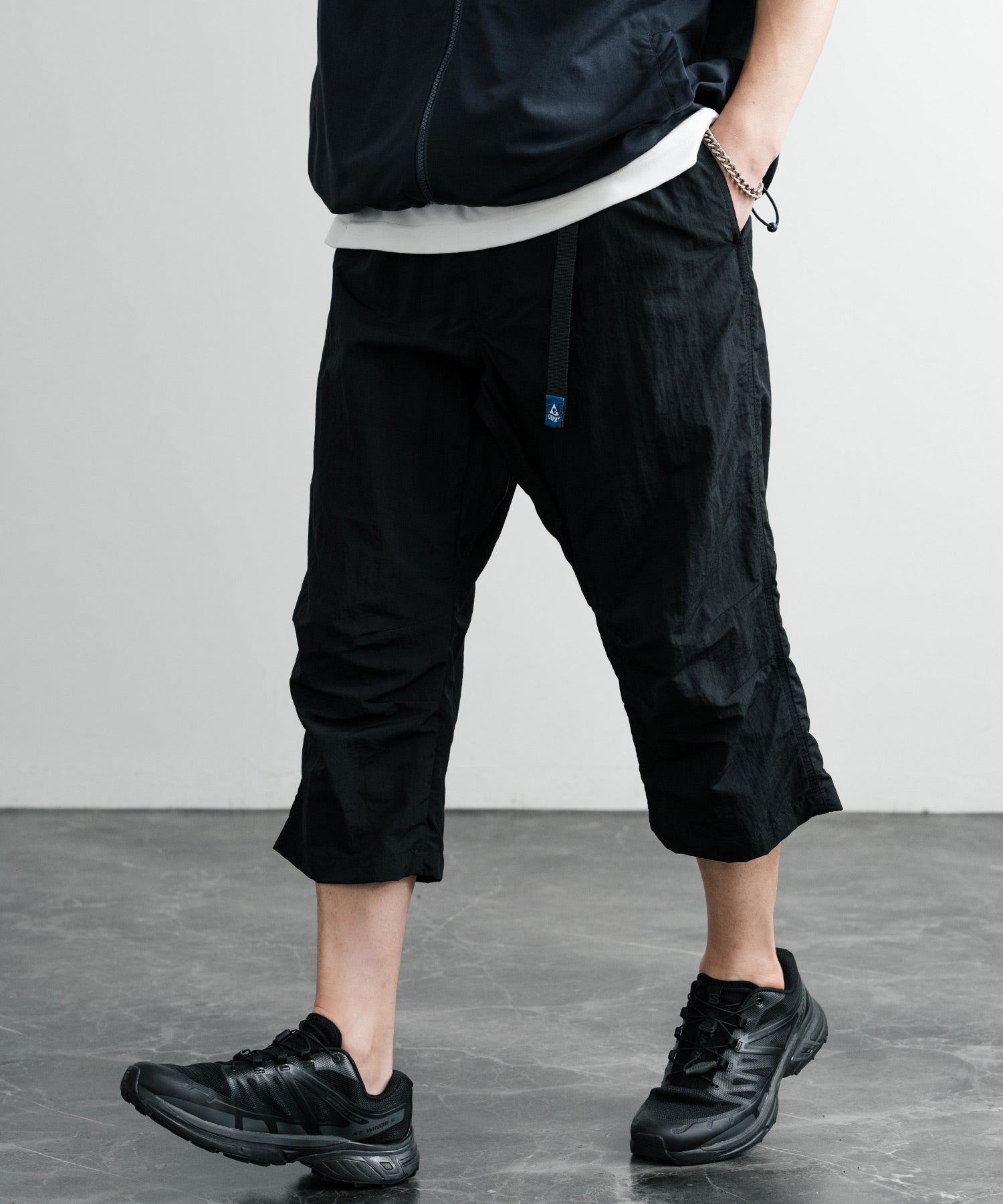 ロッキーモンロー Rocky Monroe 接触冷感 GERRY ジェリー クライミングパンツ アンクル メンズ レディース イージー 無地 リラックス ゆったり ロゴ ワンポイント 14540 （1.ブラック） 1.ブラック