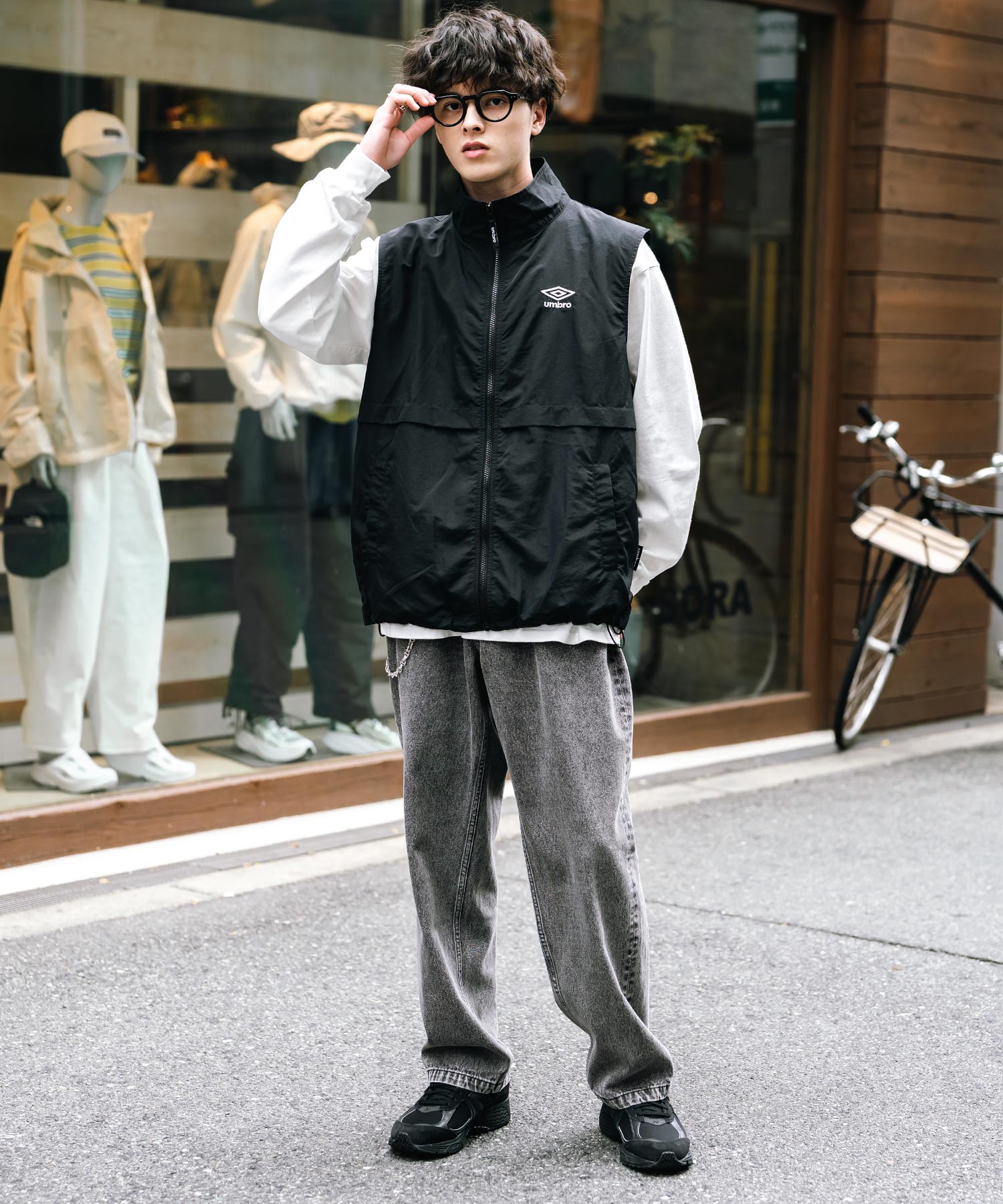 ロッキーモンロー Rocky Monroe ワイドパンツ デニム メンズ テーパード リラックス ルーズ ユーズド ヒゲ加工 ワンウォッシュ ケミカル オーバーダイ ヴィンテージ ブラスト 14464 （ブルーオーバーダイ） ブルーオーバーダイ