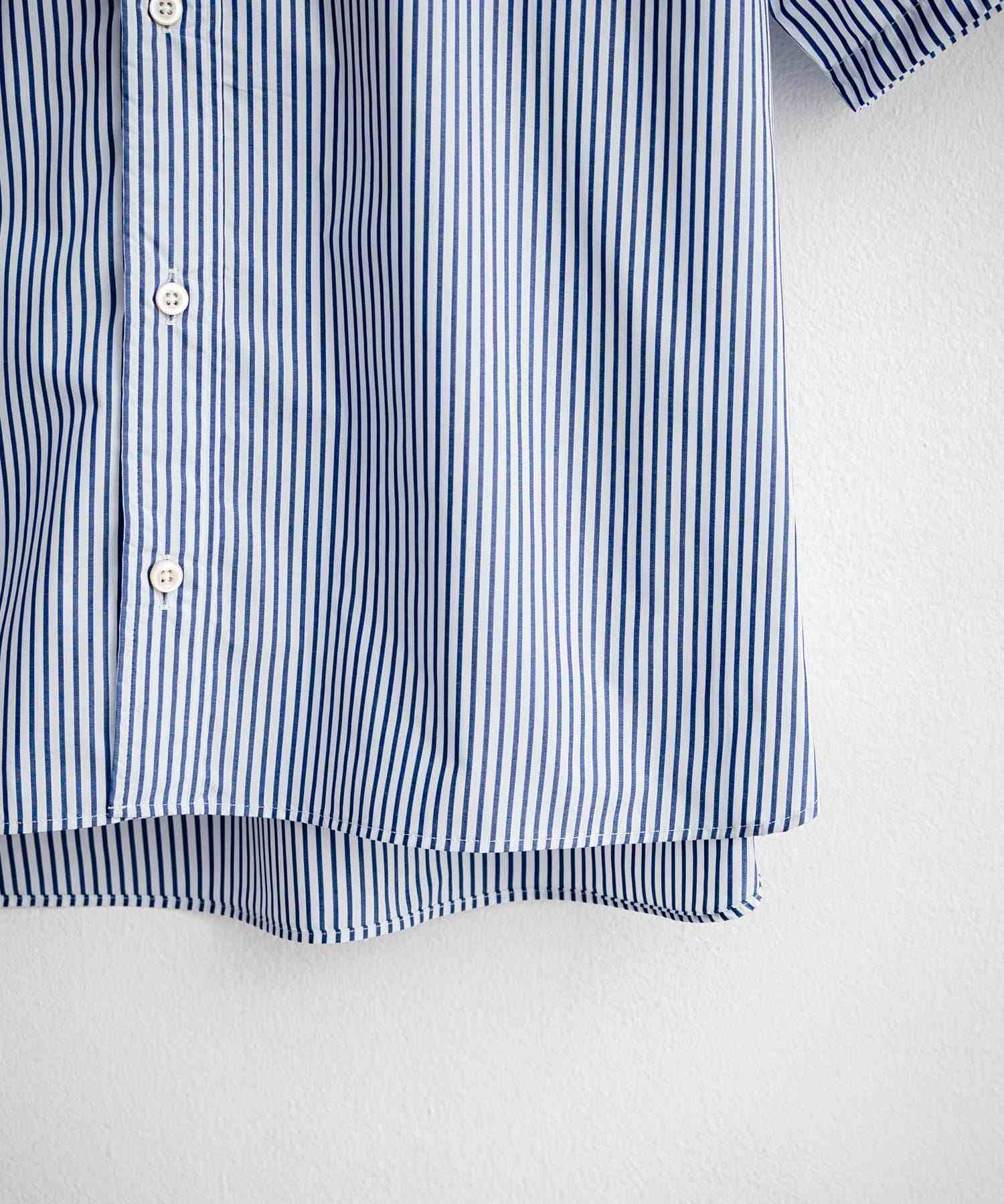 ロッキーモンロー Rocky Monroe 接触冷感 ストライプシャツ 半袖 メンズ ボタンダウン ボクシーAライン ルーズ UVカット日本製 Upscape Audience AUD6609 14696 （アイボリー） アイボリー