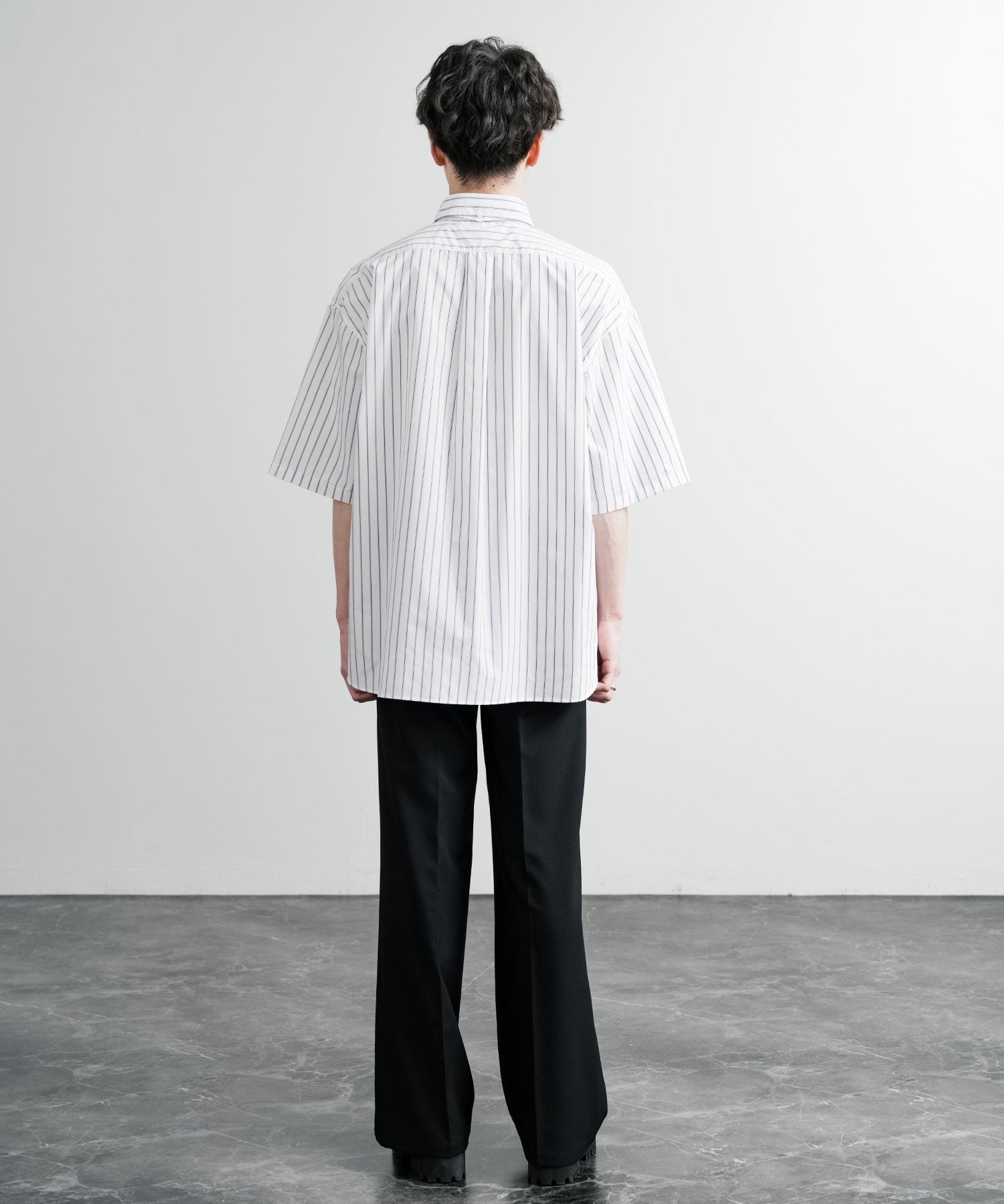 ロッキーモンロー Rocky Monroe 接触冷感 ストライプシャツ 半袖 メンズ ボタンダウン ボクシーAライン ルーズ UVカット日本製 Upscape Audience AUD6609 14696 （アイボリー） アイボリー