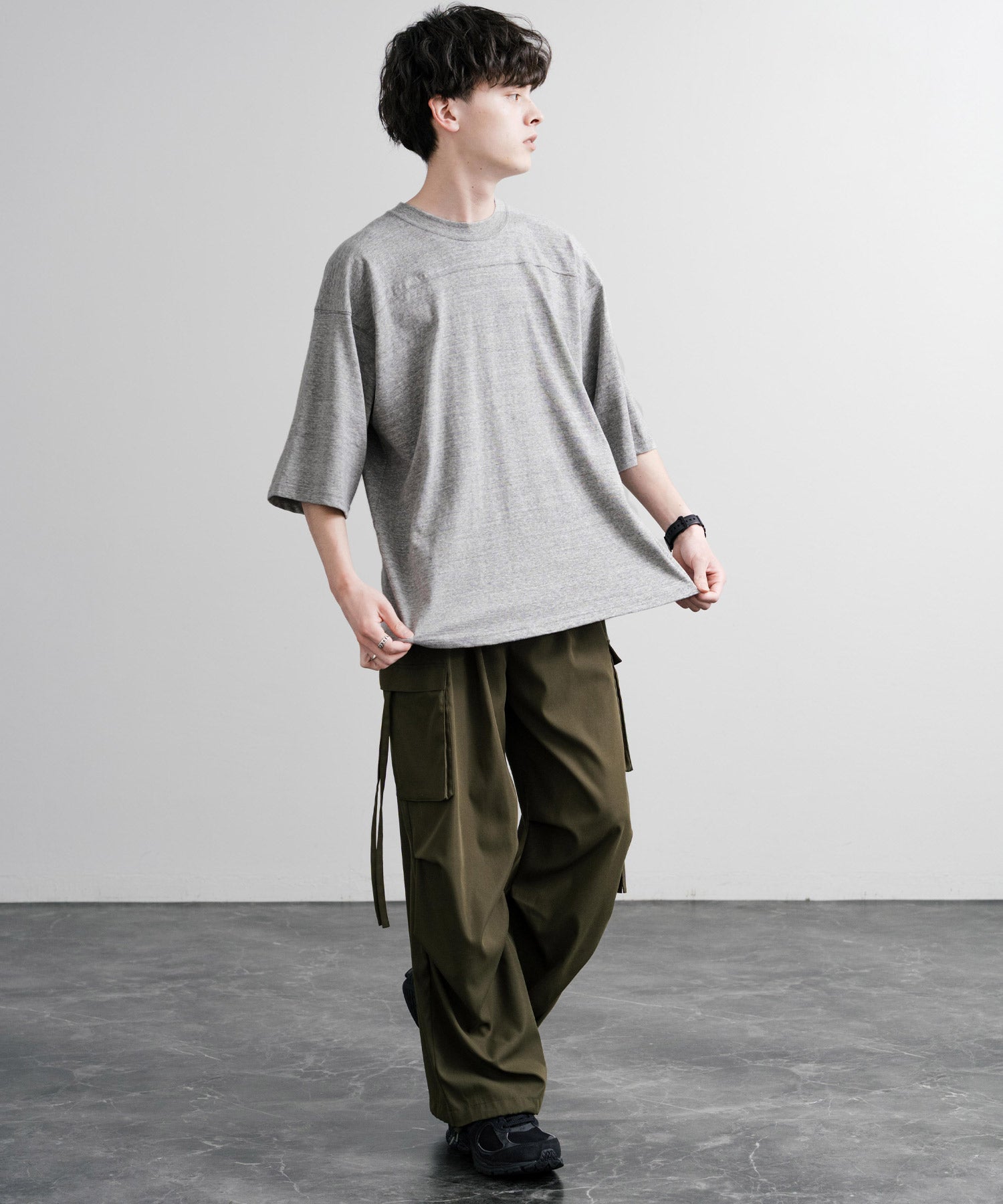 ロッキーモンロー Rocky Monroe フットボールTシャツ 半袖 無地 メンズ カットソー ラフィー天竺 5.5オンス 日本製 Upscape Audience AUD6644 14725 （杢グレー） 杢グレー