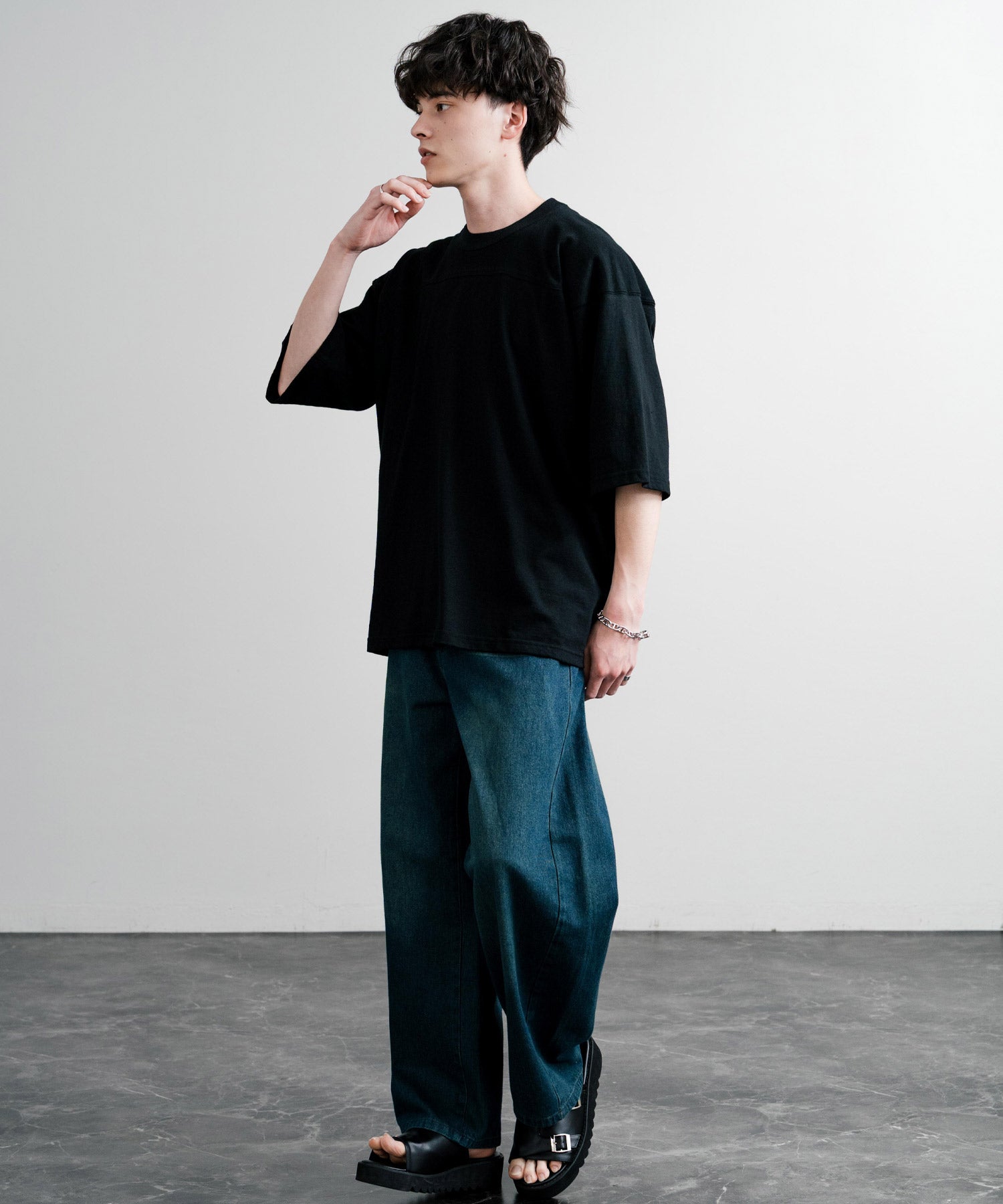 ロッキーモンロー Rocky Monroe フットボールTシャツ 半袖 無地 メンズ カットソー ラフィー天竺 5.5オンス 日本製 Upscape Audience AUD6644 14725 （杢グレー） 杢グレー