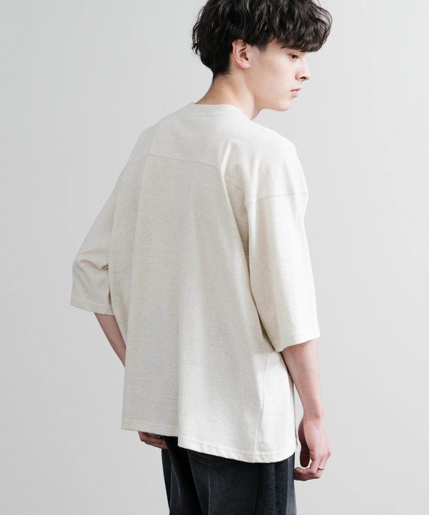 ロッキーモンロー Rocky Monroe フットボールTシャツ 半袖 無地 メンズ カットソー ラフィー天竺 5.5オンス 日本製 Upscape Audience AUD6644 14725 （杢グレー） 杢グレー