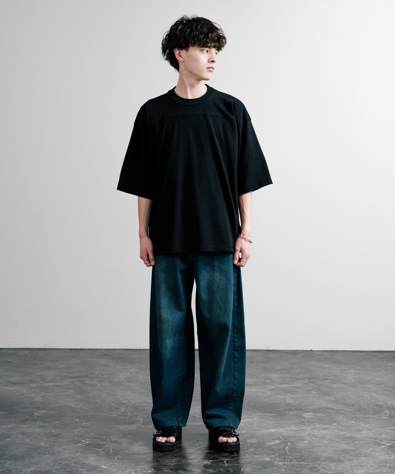 ロッキーモンロー Rocky Monroe フットボールTシャツ 半袖 無地 メンズ カットソー ラフィー天竺 5.5オンス 日本製 Upscape Audience AUD6644 14725 （杢グレー） 杢グレー