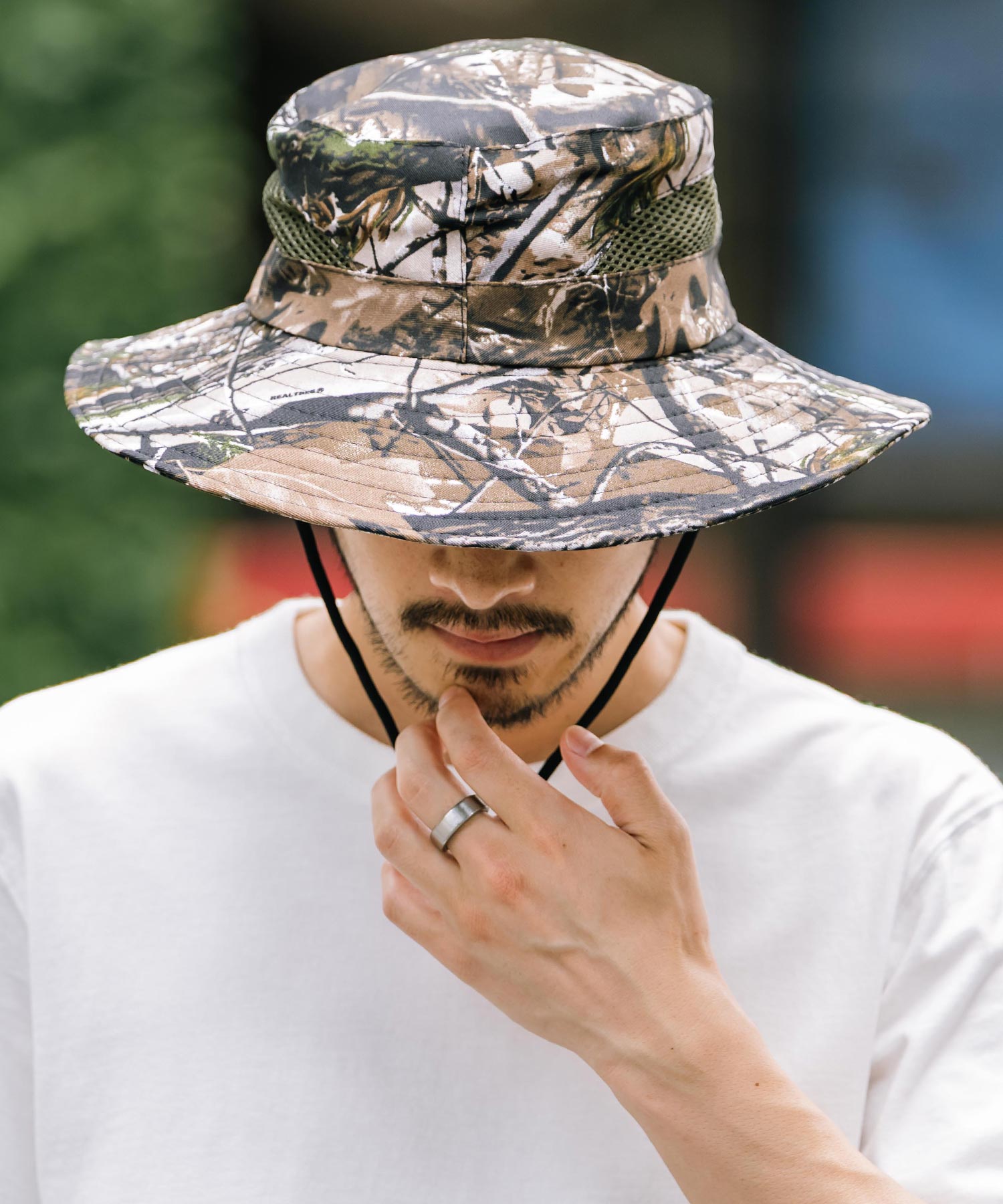 ロッキーモンロー Rocky Monroe サファリハット アドベンチャー リアルツリー メンズ 帽子 あご紐付き 熱中症対策 アウトドア キャンプ 登山 ガーデニング フェス カジュアル 14735 （ブラック） ブラック