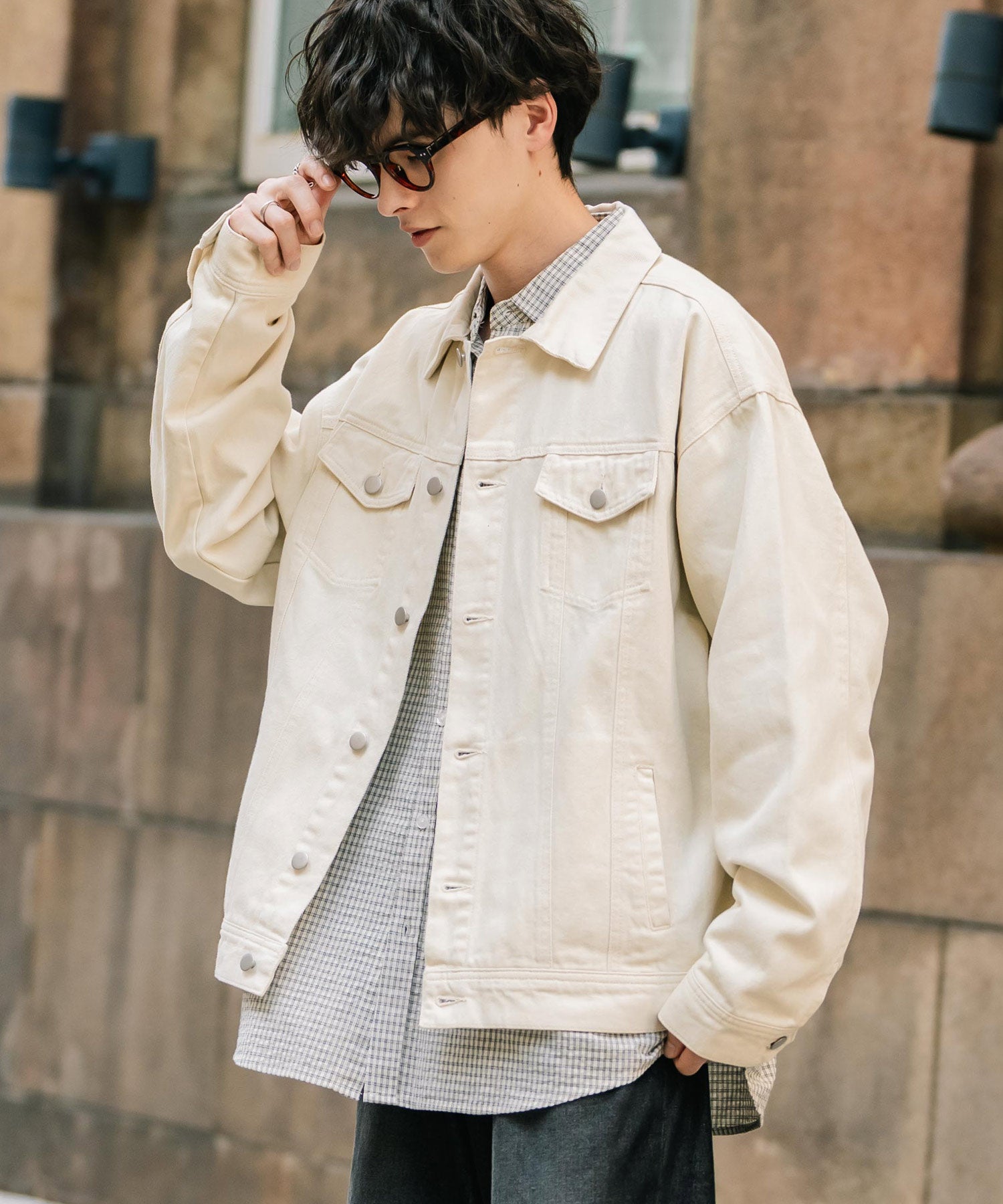 ロッキーモンロー Rocky Monroe デニムジャケット Gジャン 3rdタイプ メンズ ライトアウター オーバーサイズ ケミカルウォッシュ ヴィンテージ カジュアル セットアップ可能 14590 （オフ） オフ