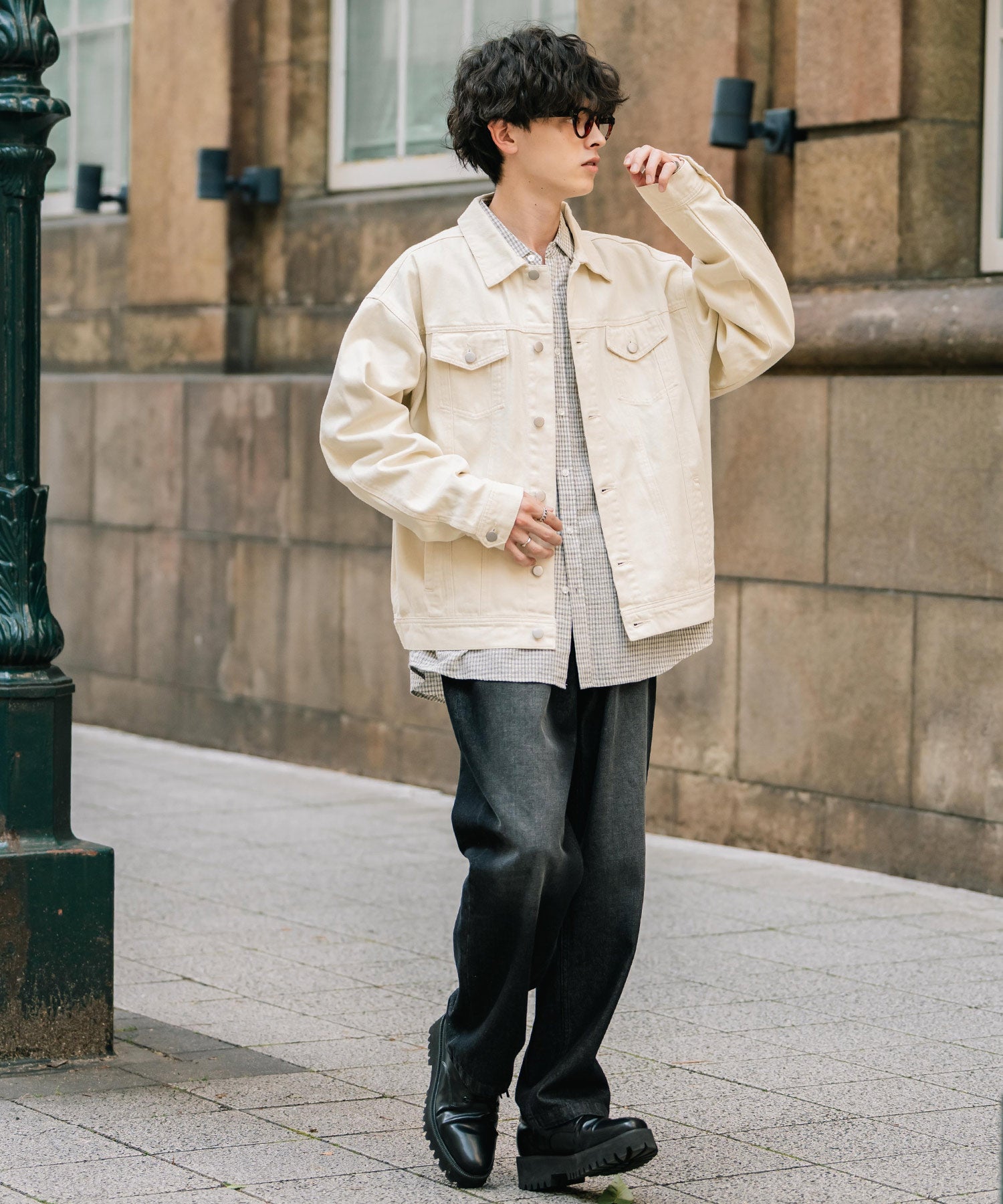 ロッキーモンロー Rocky Monroe デニムジャケット Gジャン 3rdタイプ メンズ ライトアウター オーバーサイズ ケミカルウォッシュ ヴィンテージ カジュアル セットアップ可能 14590 （オフ） オフ