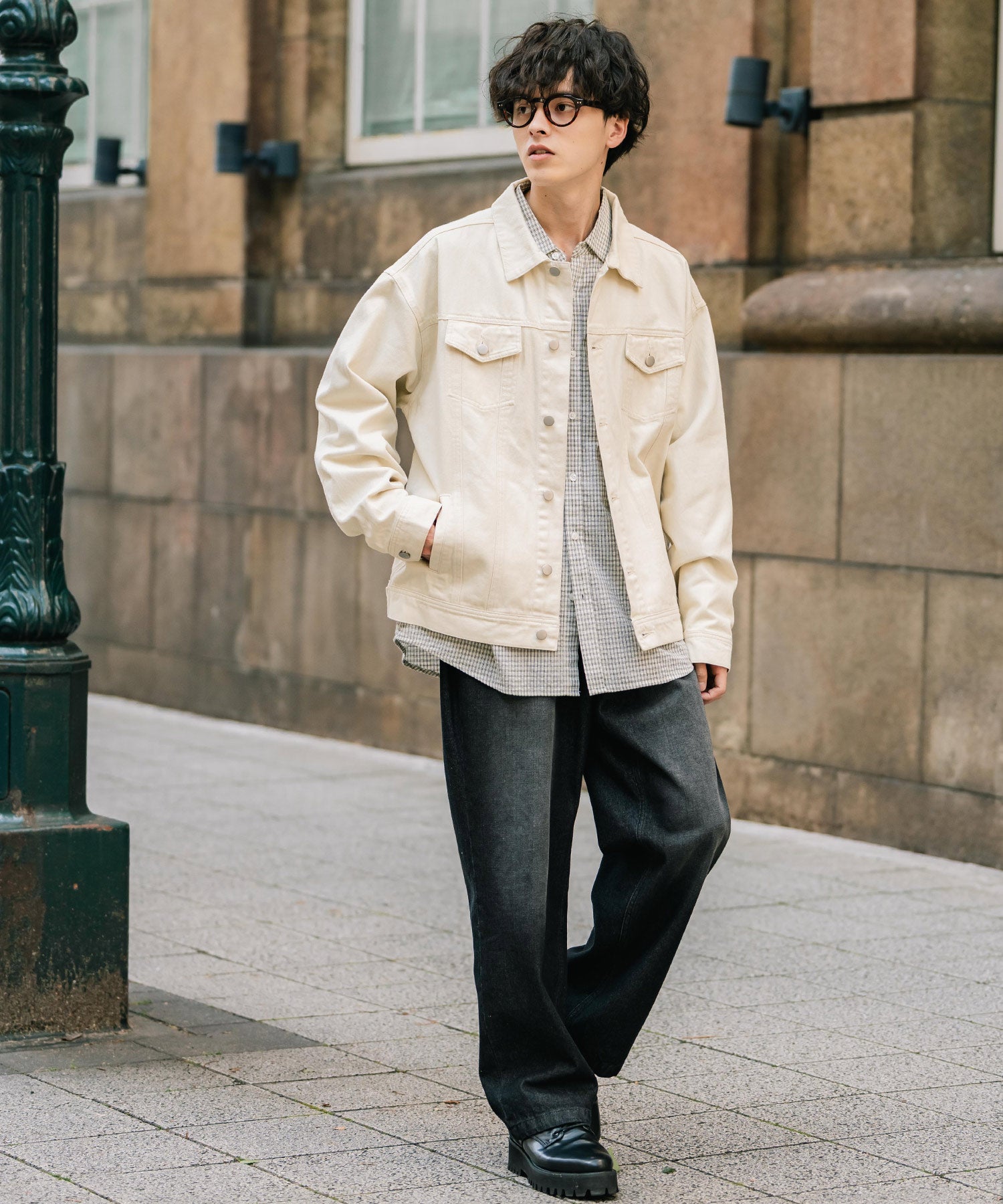 ロッキーモンロー Rocky Monroe デニムジャケット Gジャン 3rdタイプ メンズ ライトアウター オーバーサイズ ケミカルウォッシュ ヴィンテージ カジュアル セットアップ可能 14590 （オフ） オフ