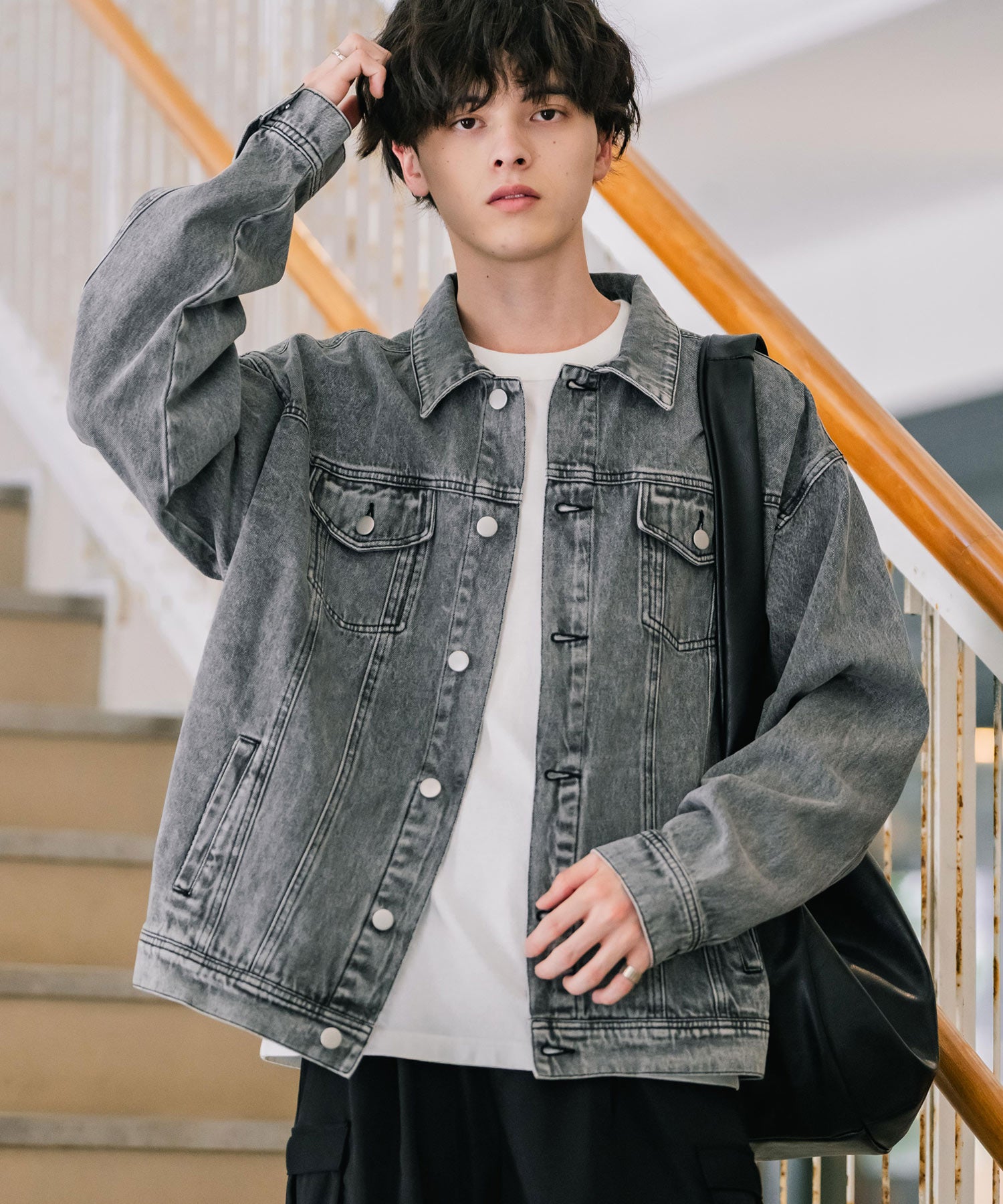 ロッキーモンロー Rocky Monroe デニムジャケット Gジャン 3rdタイプ メンズ ライトアウター オーバーサイズ ケミカルウォッシュ ヴィンテージ カジュアル セットアップ可能 14590 （オフ） オフ