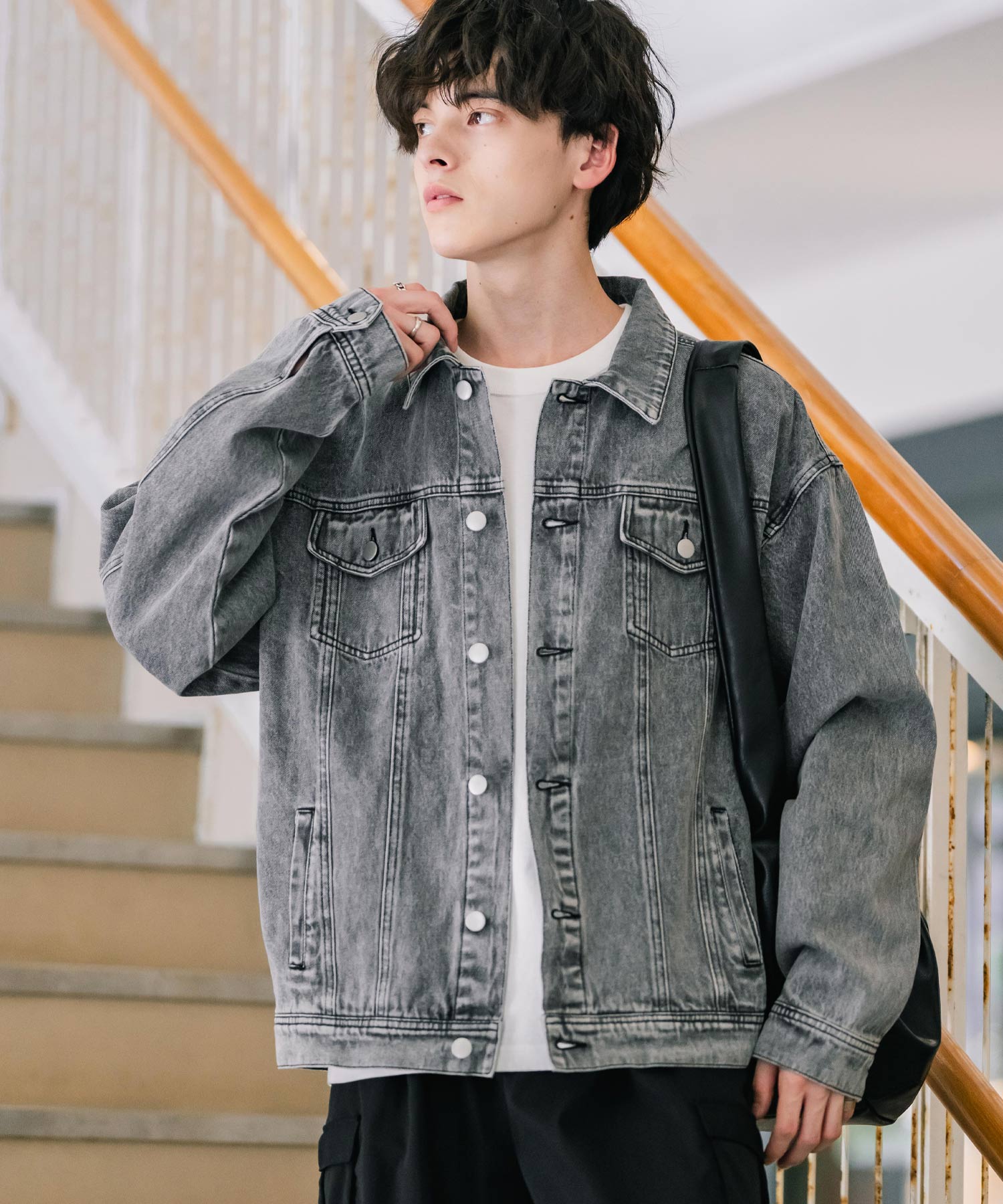 ロッキーモンロー Rocky Monroe デニムジャケット Gジャン 3rdタイプ メンズ ライトアウター オーバーサイズ ケミカルウォッシュ ヴィンテージ カジュアル セットアップ可能 14590 （オフ） オフ