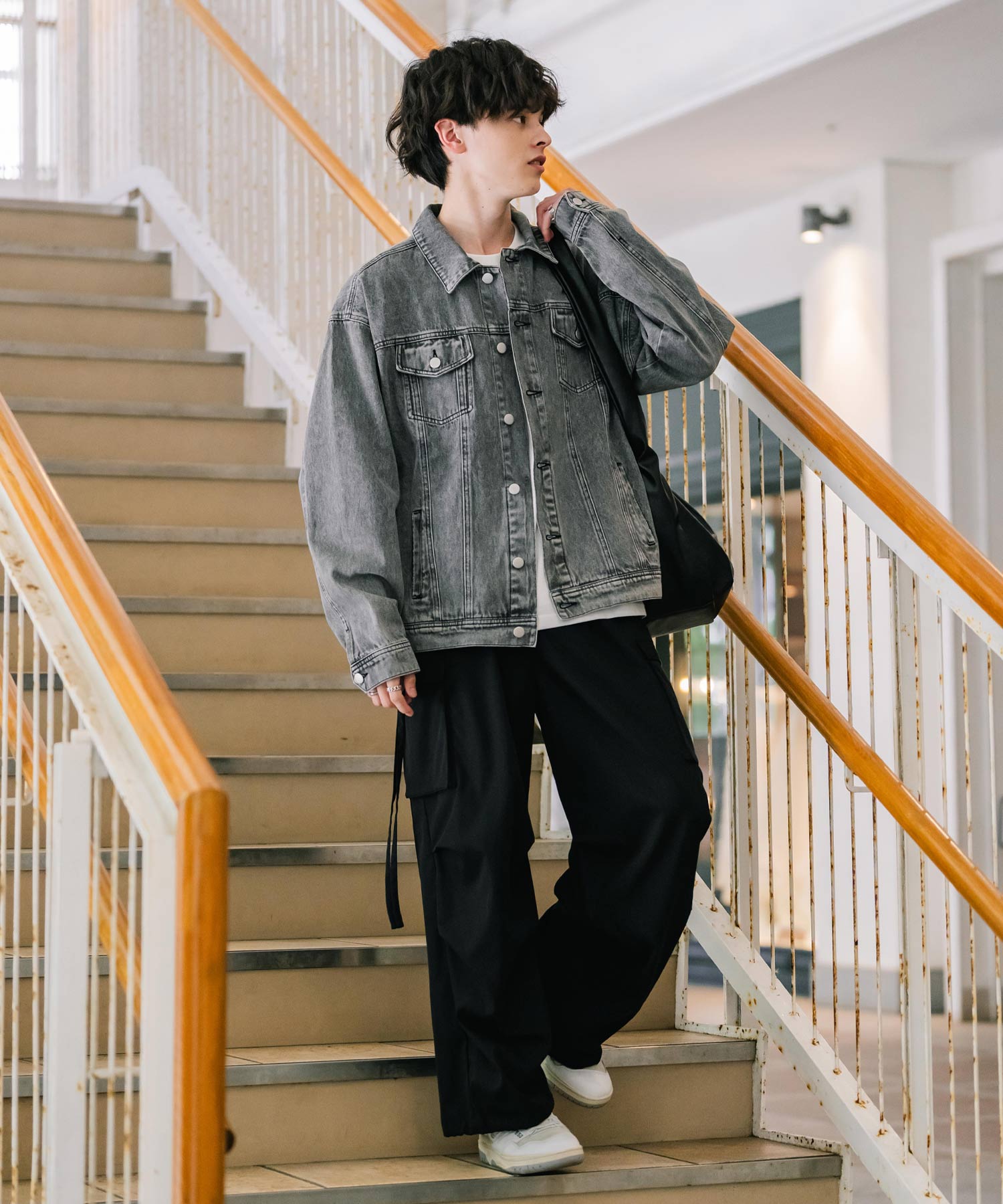 ロッキーモンロー Rocky Monroe デニムジャケット Gジャン 3rdタイプ メンズ ライトアウター オーバーサイズ ケミカルウォッシュ ヴィンテージ カジュアル セットアップ可能 14590 （オフ） オフ