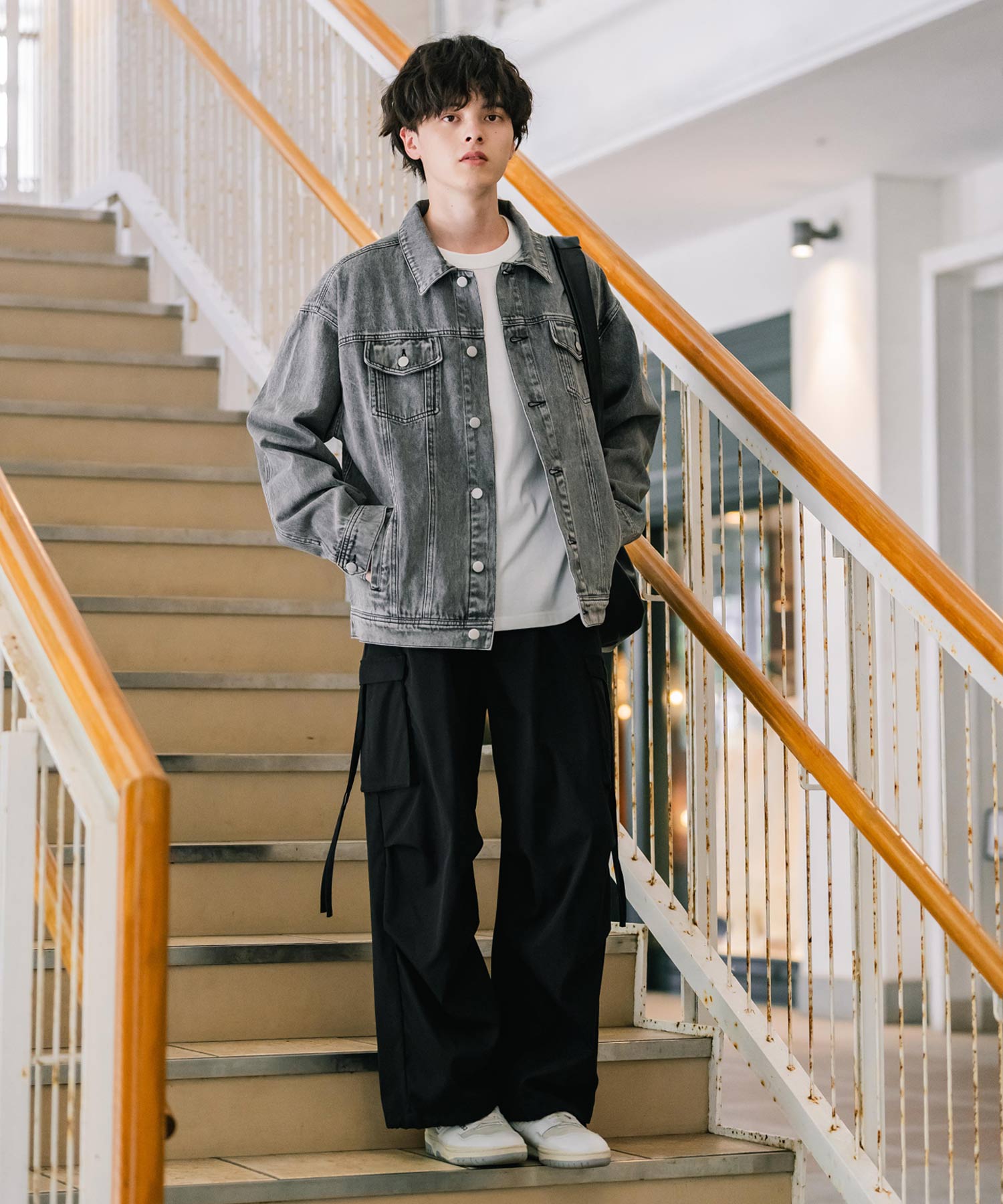 ロッキーモンロー Rocky Monroe デニムジャケット Gジャン 3rdタイプ メンズ ライトアウター オーバーサイズ ケミカルウォッシュ ヴィンテージ カジュアル セットアップ可能 14590 （オフ） オフ