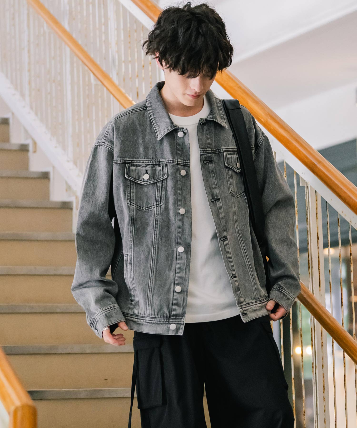 ロッキーモンロー Rocky Monroe デニムジャケット Gジャン 3rdタイプ メンズ ライトアウター オーバーサイズ ケミカルウォッシュ ヴィンテージ カジュアル セットアップ可能 14590 （オフ） オフ