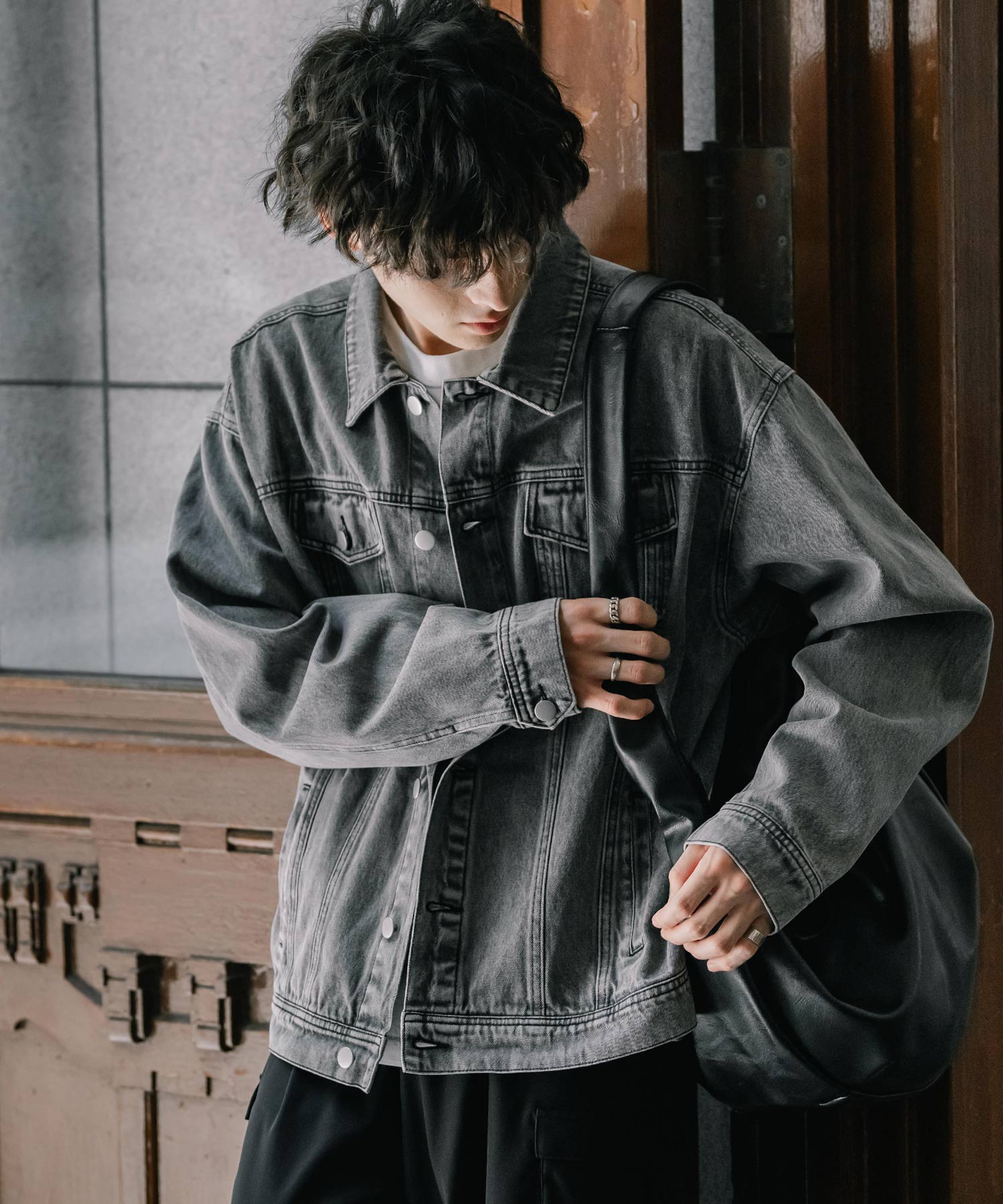 ロッキーモンロー Rocky Monroe デニムジャケット Gジャン 3rdタイプ メンズ ライトアウター オーバーサイズ ケミカルウォッシュ ヴィンテージ カジュアル セットアップ可能 14590 （オフ） オフ