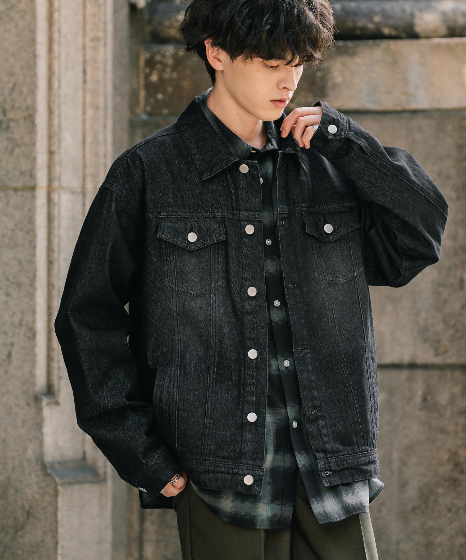 ロッキーモンロー Rocky Monroe デニムジャケット Gジャン 3rdタイプ メンズ ライトアウター オーバーサイズ ケミカルウォッシュ ヴィンテージ カジュアル セットアップ可能 14590 （オフ） オフ