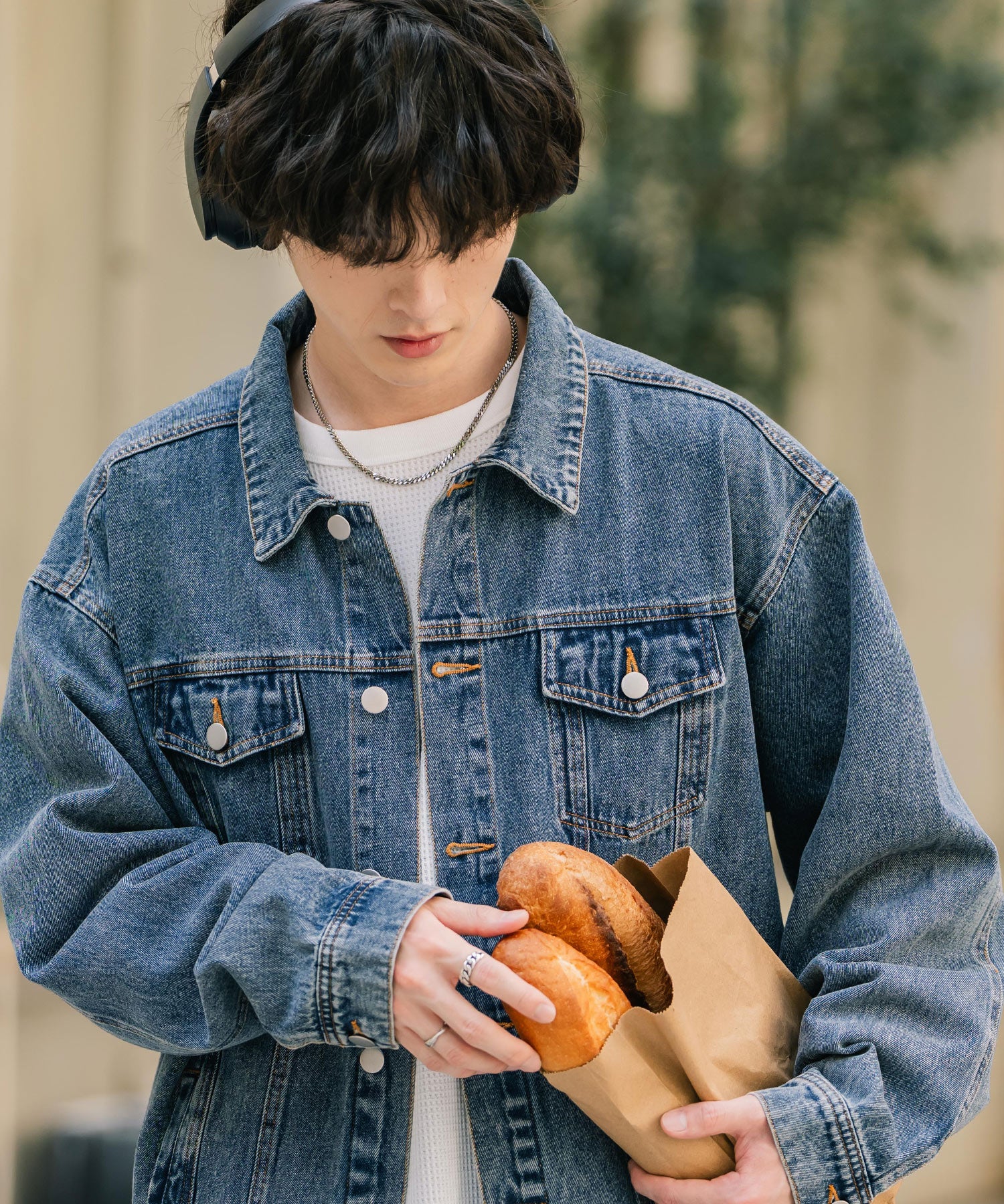 ロッキーモンロー Rocky Monroe デニムジャケット Gジャン 3rdタイプ メンズ ライトアウター オーバーサイズ ケミカルウォッシュ ヴィンテージ カジュアル セットアップ可能 14590 （オフ） オフ