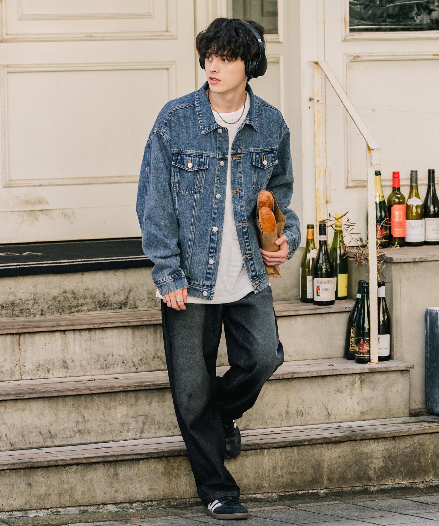 ロッキーモンロー Rocky Monroe デニムジャケット Gジャン 3rdタイプ メンズ ライトアウター オーバーサイズ ケミカルウォッシュ ヴィンテージ カジュアル セットアップ可能 14590 （オフ） オフ