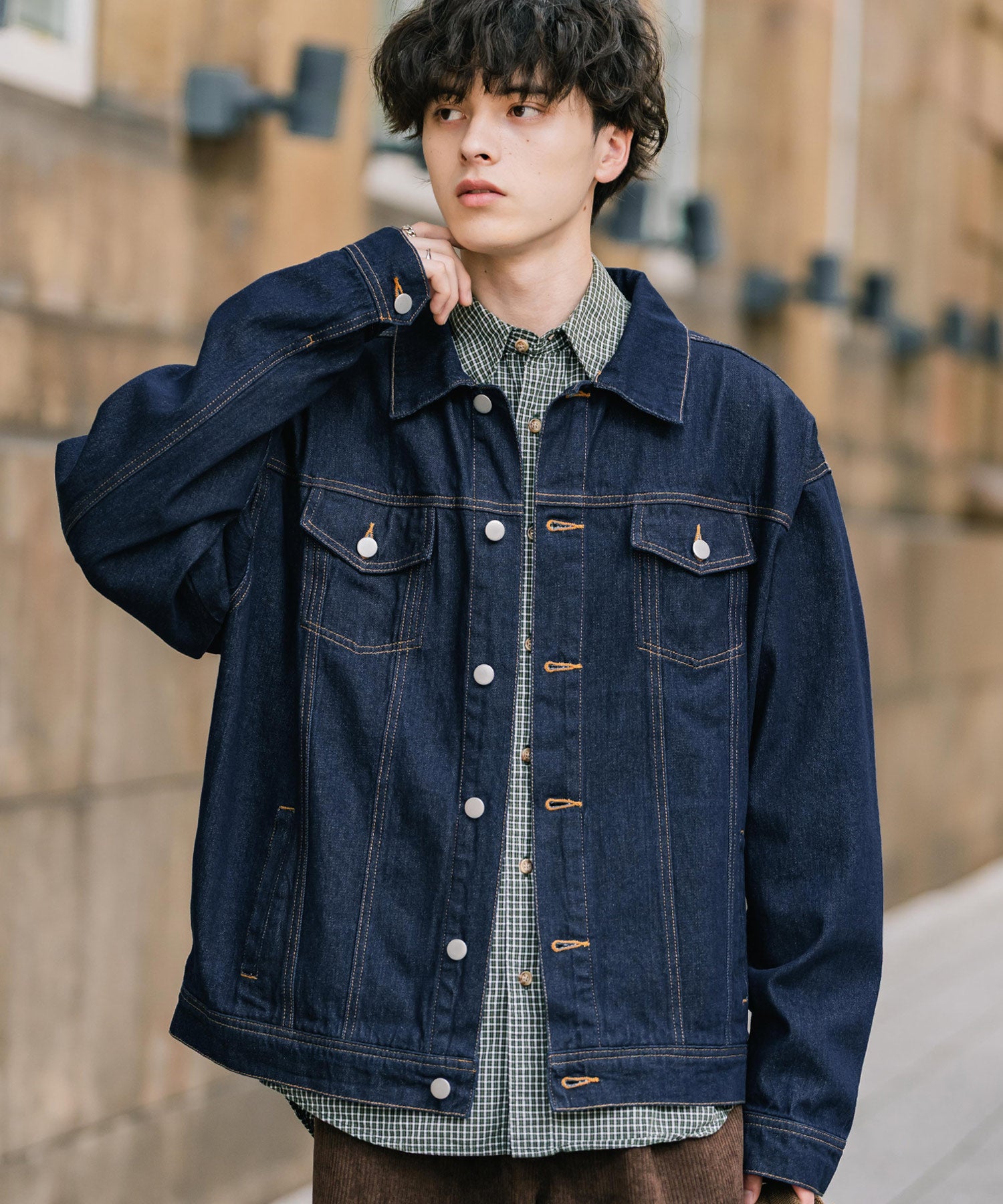 ロッキーモンロー Rocky Monroe デニムジャケット Gジャン 3rdタイプ メンズ ライトアウター オーバーサイズ ケミカルウォッシュ ヴィンテージ カジュアル セットアップ可能 14590 （ワンウォッシュ） ワンウォッシュ