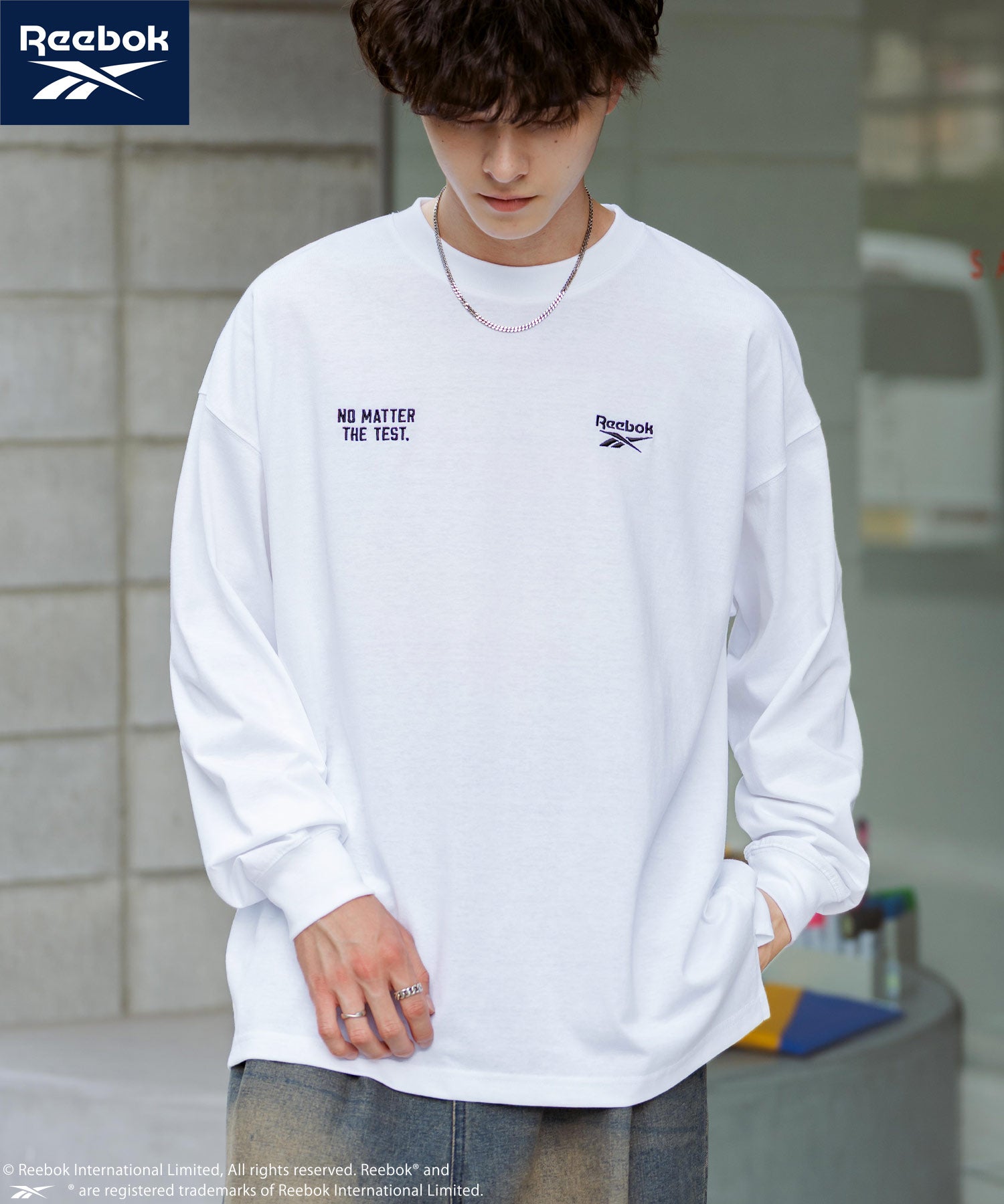 ロッキーモンロー Rocky Monroe Reebok リーボック Tシャツ 長袖 メンズ カットソー オーバーサイズ ラグラン ロゴ刺繍 シンプル カジュアル ストリート スポーティー 14835 （ブラック） ブラック