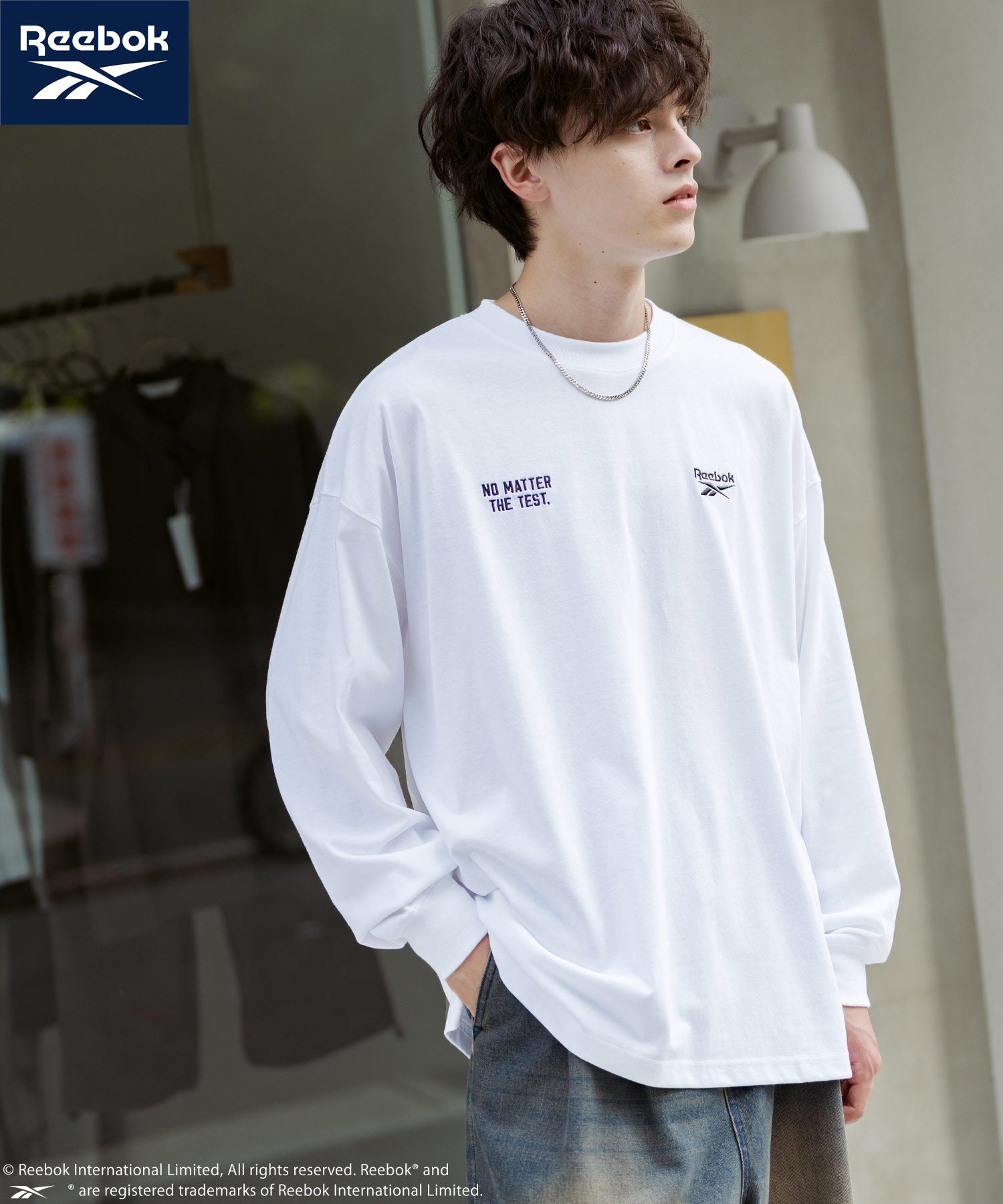 ロッキーモンロー Rocky Monroe Reebok リーボック Tシャツ 長袖 メンズ カットソー オーバーサイズ ラグラン ロゴ刺繍 シンプル カジュアル ストリート スポーティー 14835 （ブラック） ブラック