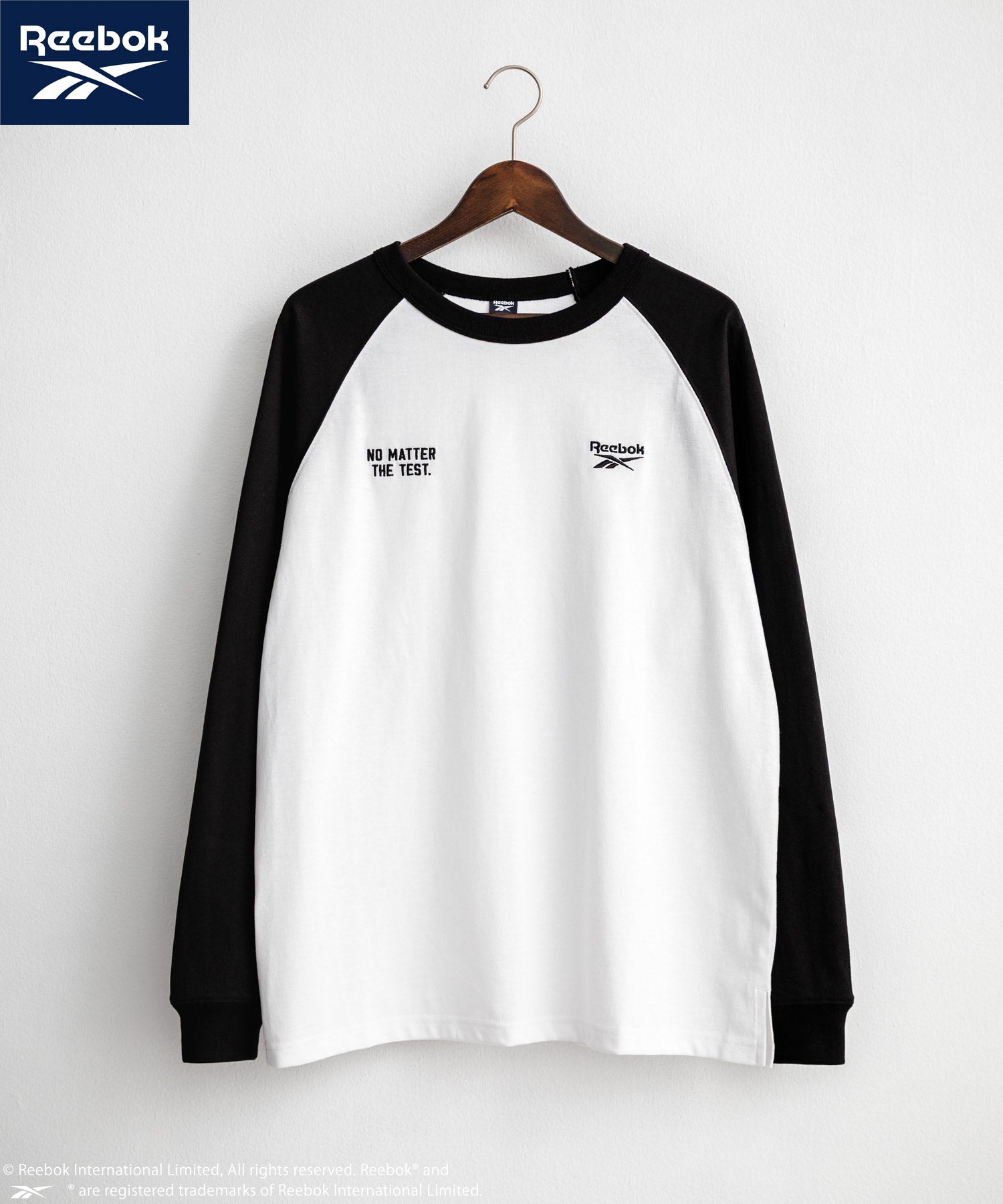 ロッキーモンロー Rocky Monroe Reebok リーボック Tシャツ 長袖 メンズ カットソー オーバーサイズ ラグラン ロゴ刺繍 シンプル カジュアル ストリート スポーティー 14835 （ブラック） ブラック