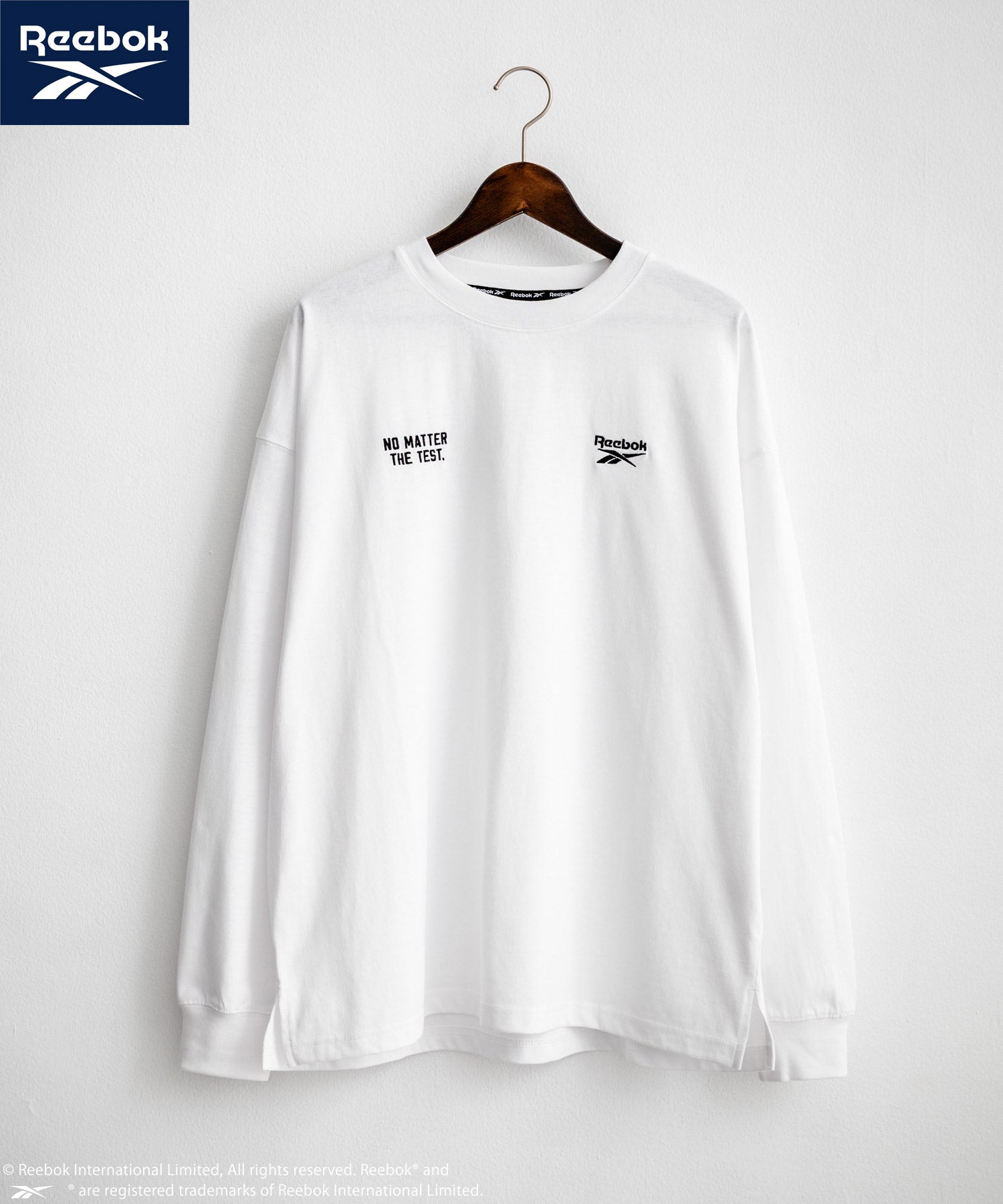 ロッキーモンロー Rocky Monroe Reebok リーボック Tシャツ 長袖 メンズ カットソー オーバーサイズ ラグラン ロゴ刺繍 シンプル カジュアル ストリート スポーティー 14835 （ブラック） ブラック