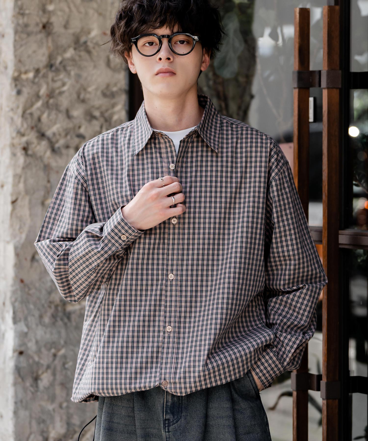 ロッキーモンロー Rocky Monroe シャツジャケット シャツ 長袖 メンズ レディース レギュラーカラー ドローコード バルーンシルエット オーバーサイズ ビッグシルエット リラックス 14761 （ネイビー(ストライプ)） ネイビー(ストライプ)