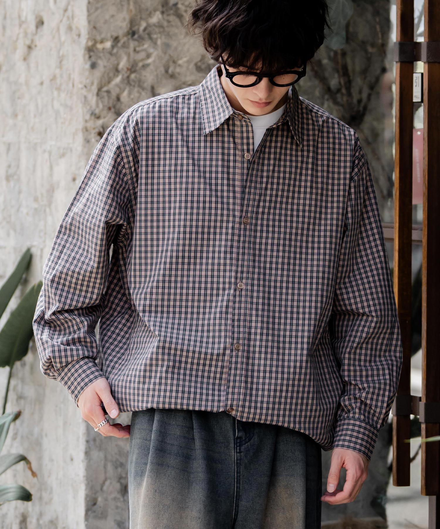 ロッキーモンロー Rocky Monroe シャツジャケット シャツ 長袖 メンズ レディース レギュラーカラー ドローコード バルーンシルエット オーバーサイズ ビッグシルエット リラックス 14761 （ネイビー(ストライプ)） ネイビー(ストライプ)