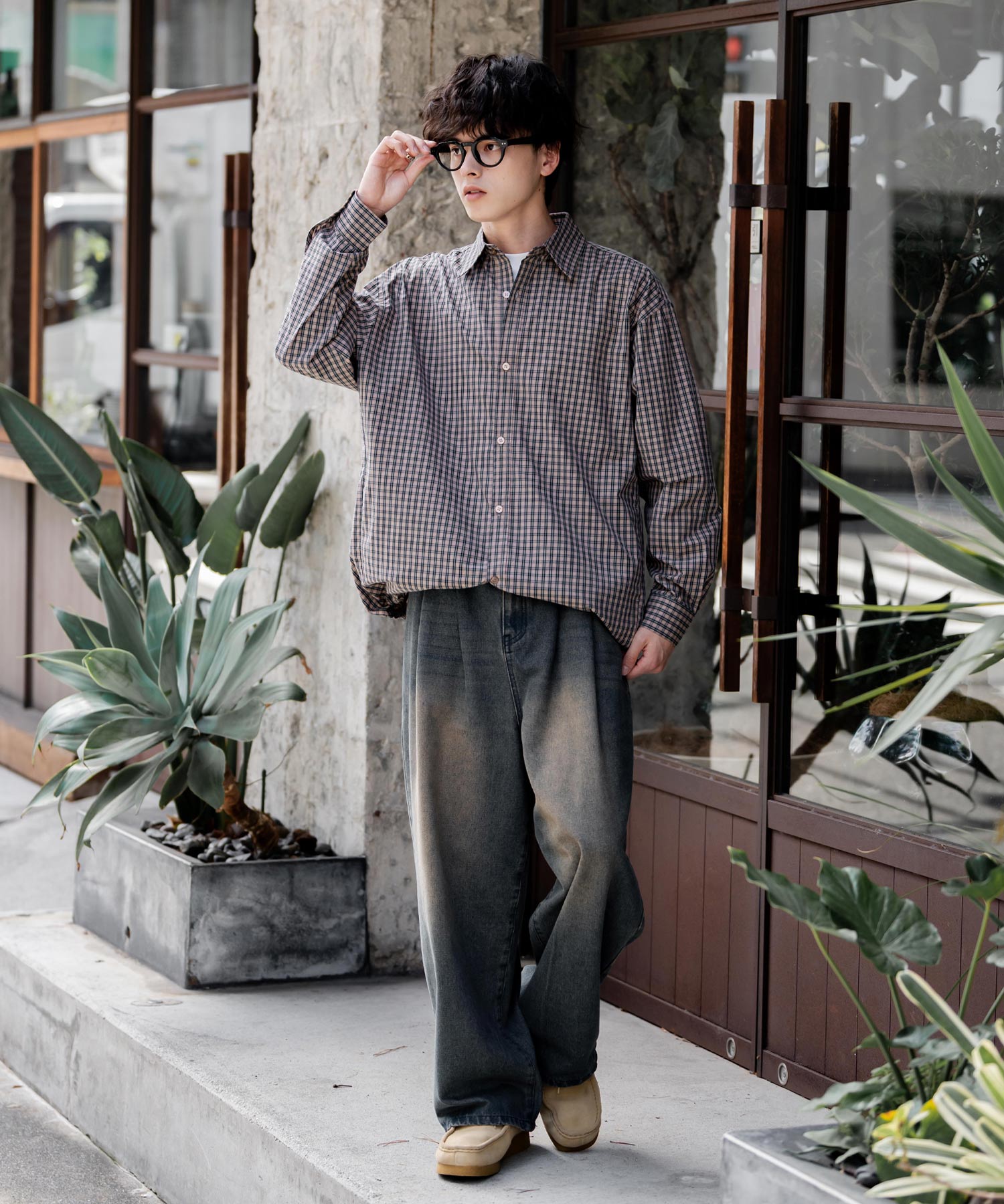 ロッキーモンロー Rocky Monroe シャツジャケット シャツ 長袖 メンズ レディース レギュラーカラー ドローコード バルーンシルエット オーバーサイズ ビッグシルエット リラックス 14761 （ネイビー(ストライプ)） ネイビー(ストライプ)