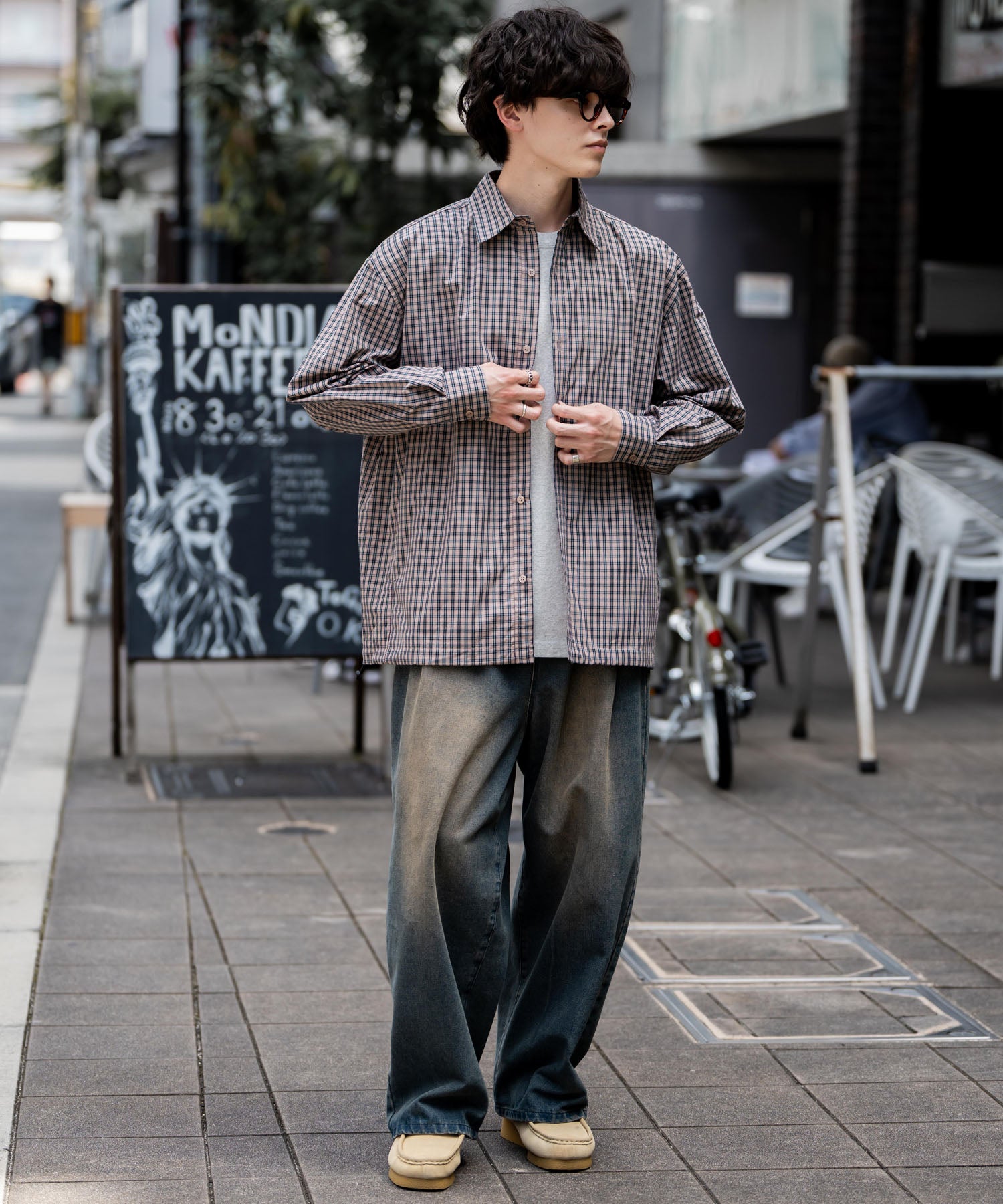 ロッキーモンロー Rocky Monroe シャツジャケット シャツ 長袖 メンズ レディース レギュラーカラー ドローコード バルーンシルエット オーバーサイズ ビッグシルエット リラックス 14761 （ネイビー(ストライプ)） ネイビー(ストライプ)