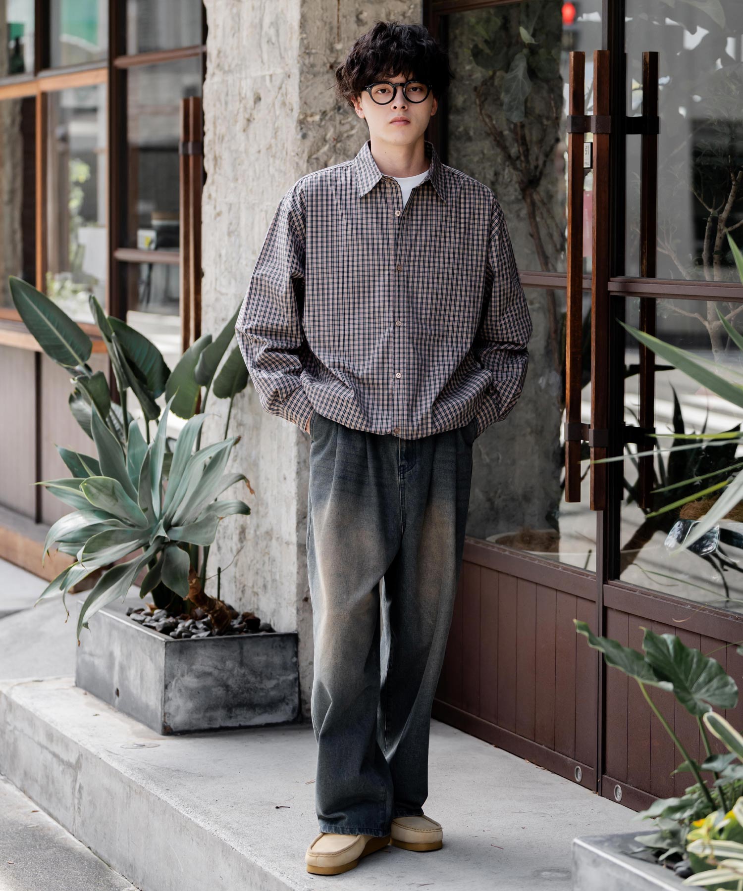 ロッキーモンロー Rocky Monroe シャツジャケット シャツ 長袖 メンズ レディース レギュラーカラー ドローコード バルーンシルエット オーバーサイズ ビッグシルエット リラックス 14761 （ネイビー(ストライプ)） ネイビー(ストライプ)