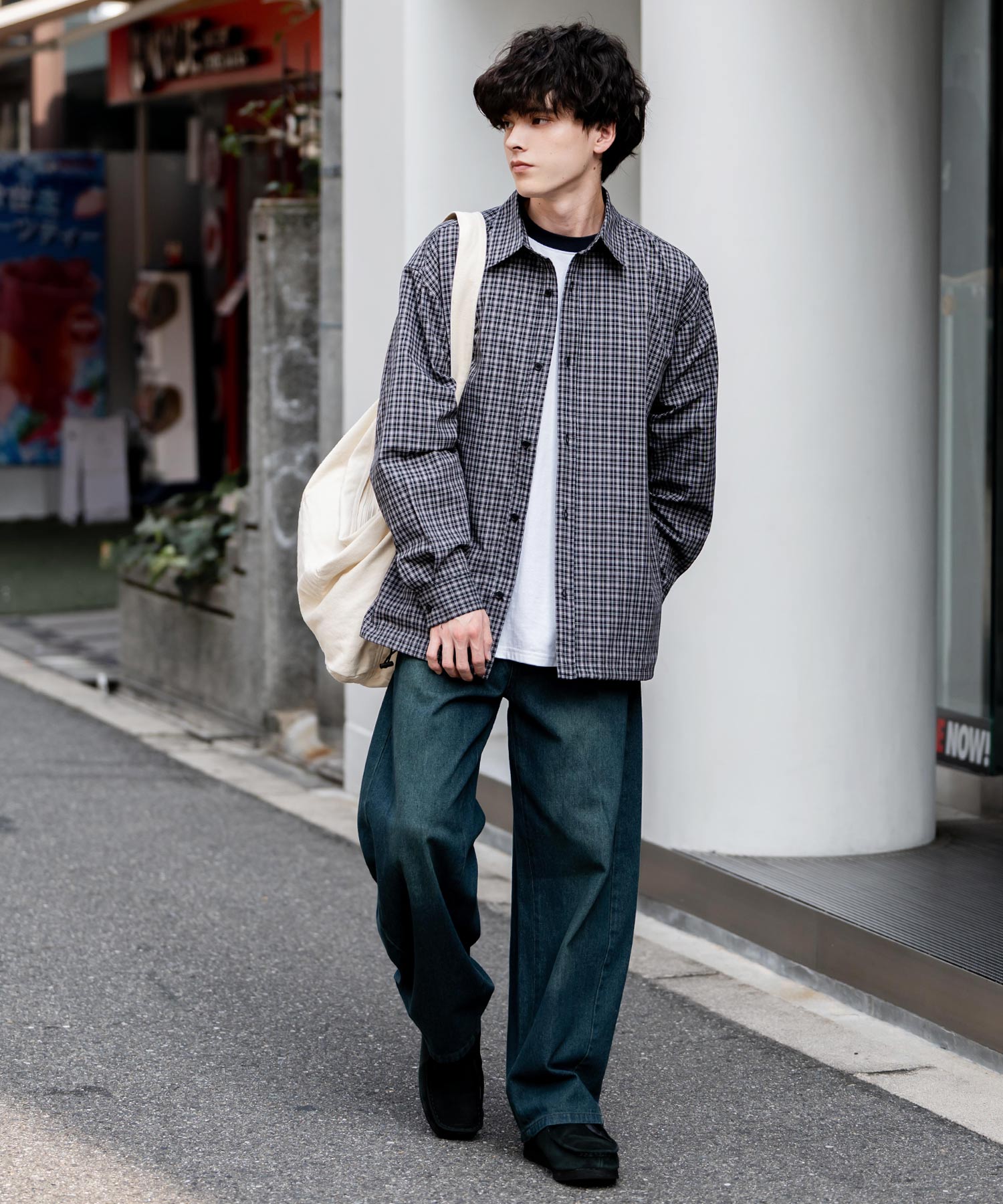 ロッキーモンロー Rocky Monroe シャツジャケット シャツ 長袖 メンズ レディース レギュラーカラー ドローコード バルーンシルエット オーバーサイズ ビッグシルエット リラックス 14761 （ネイビー(ストライプ)） ネイビー(ストライプ)