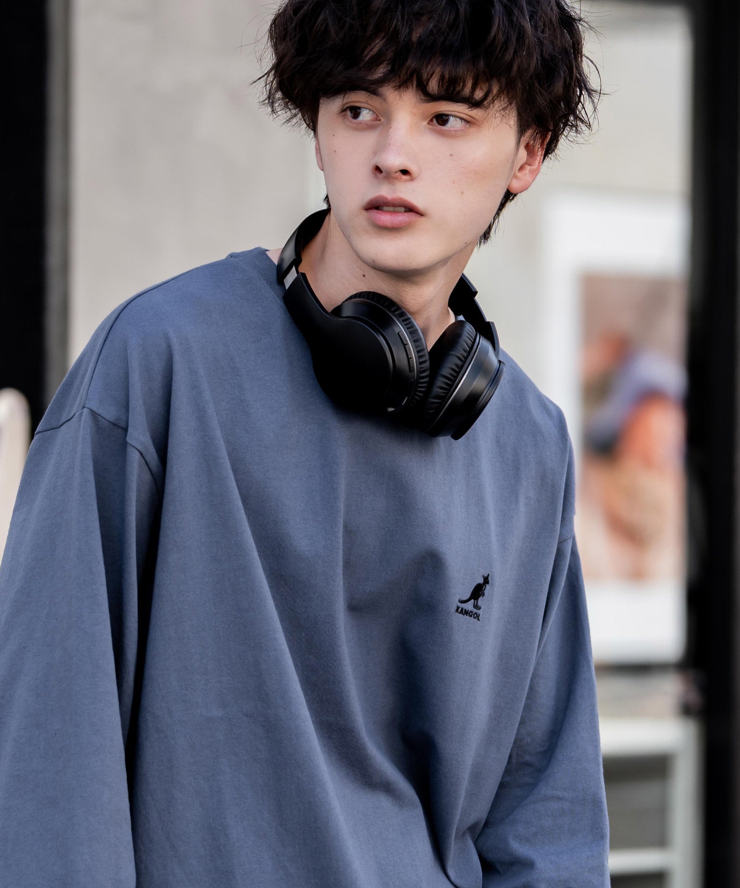 ロッキーモンロー Rocky Monroe KANGOL カンゴール Tシャツ 長袖 メンズ カットソー オーバーサイズ リラックス ボーダー ワンポイント ロゴ刺繍 シンプル カジュアル 14630 （ホワイト(ボーダー)） ホワイト(ボーダー)