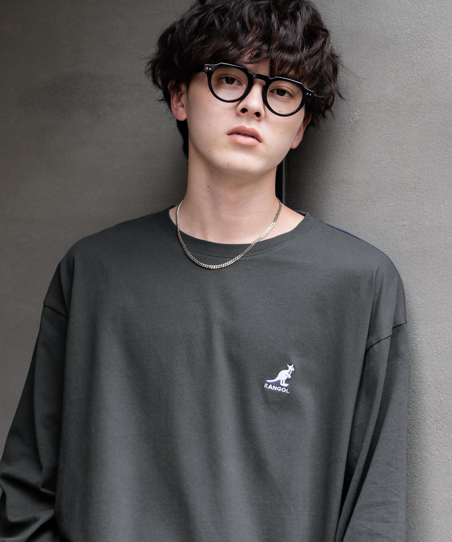 ロッキーモンロー Rocky Monroe KANGOL カンゴール Tシャツ 長袖 メンズ カットソー オーバーサイズ リラックス ボーダー ワンポイント ロゴ刺繍 シンプル カジュアル 14630 （ホワイト(ボーダー)） ホワイト(ボーダー)