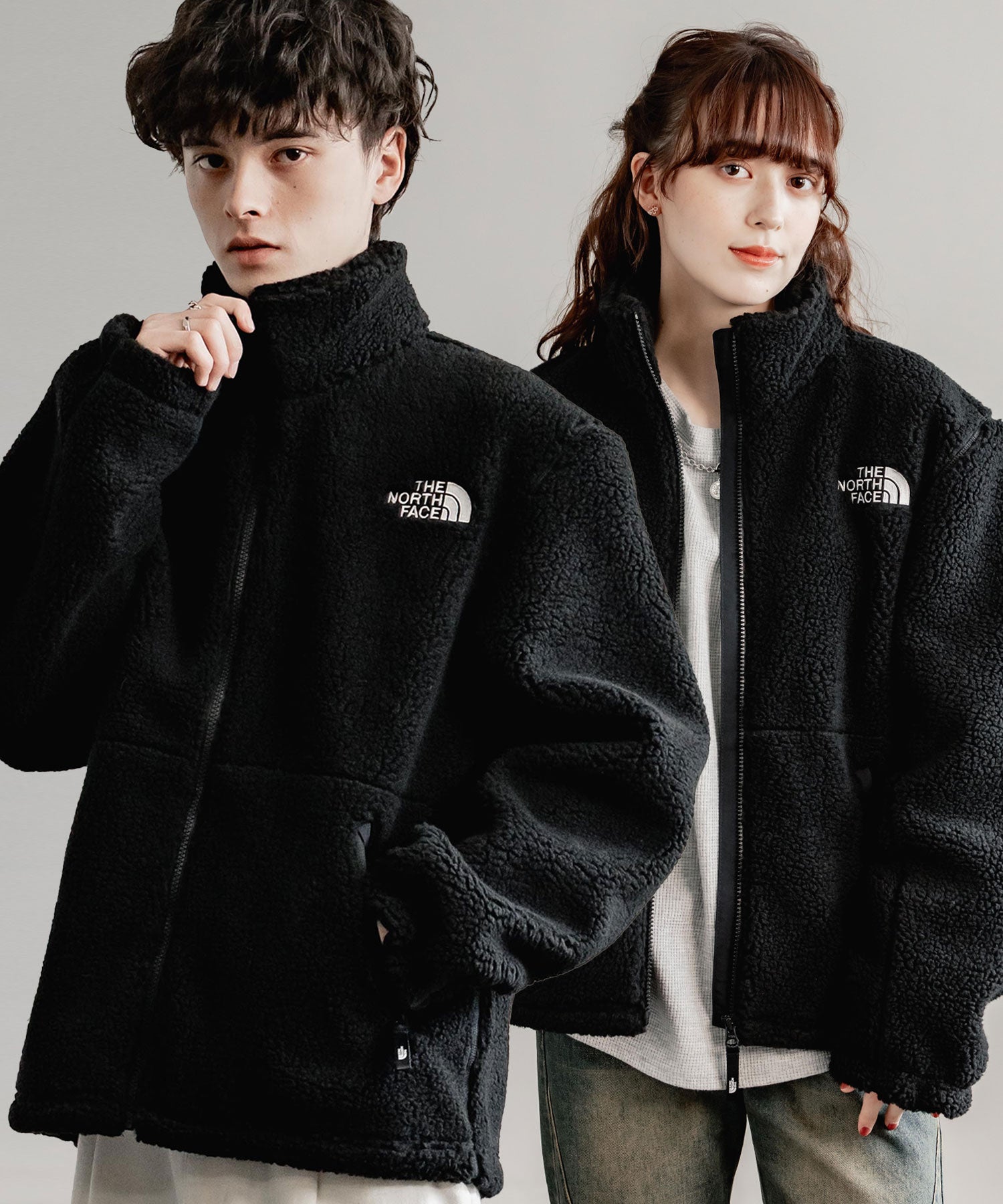 ロッキーモンロー Rocky Monroe THE NORTH FACE 韓国 WHITELABEL 日本未展開モデル SHERPAFLEECEJACKET1 ボアジャケットフリース ブルゾン 14659 （ブラック） ブラック