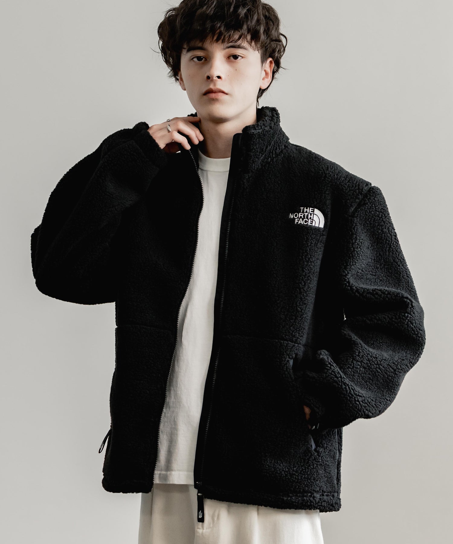 ロッキーモンロー Rocky Monroe THE NORTH FACE 韓国 WHITELABEL 日本未展開モデル SHERPAFLEECEJACKET1 ボアジャケットフリース ブルゾン 14659 （ブラック） ブラック