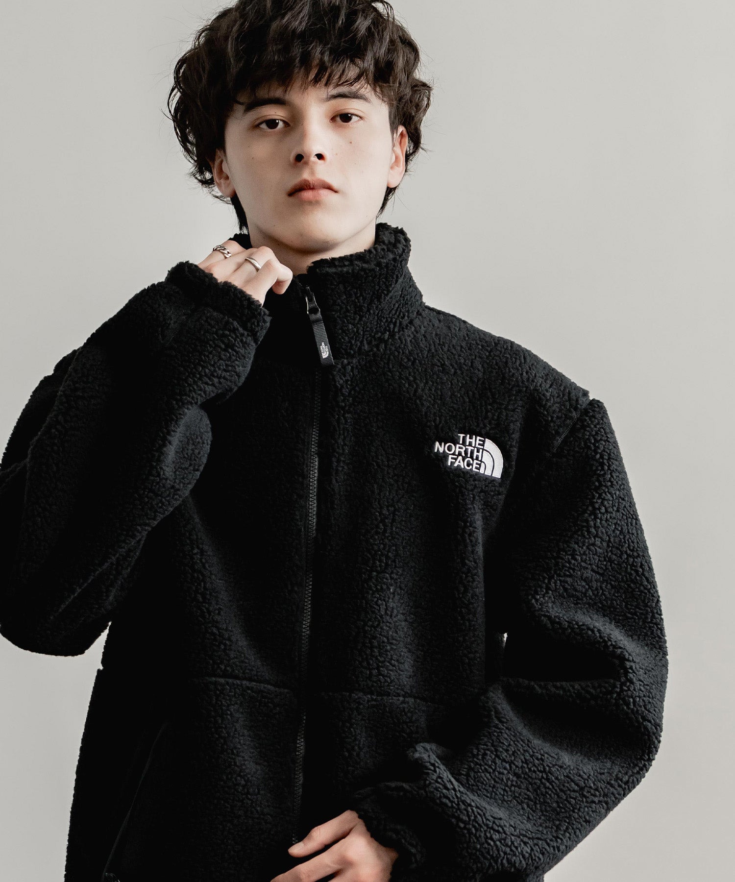 ロッキーモンロー Rocky Monroe THE NORTH FACE 韓国 WHITELABEL 日本未展開モデル SHERPAFLEECEJACKET1 ボアジャケットフリース ブルゾン 14659 （ブラック） ブラック