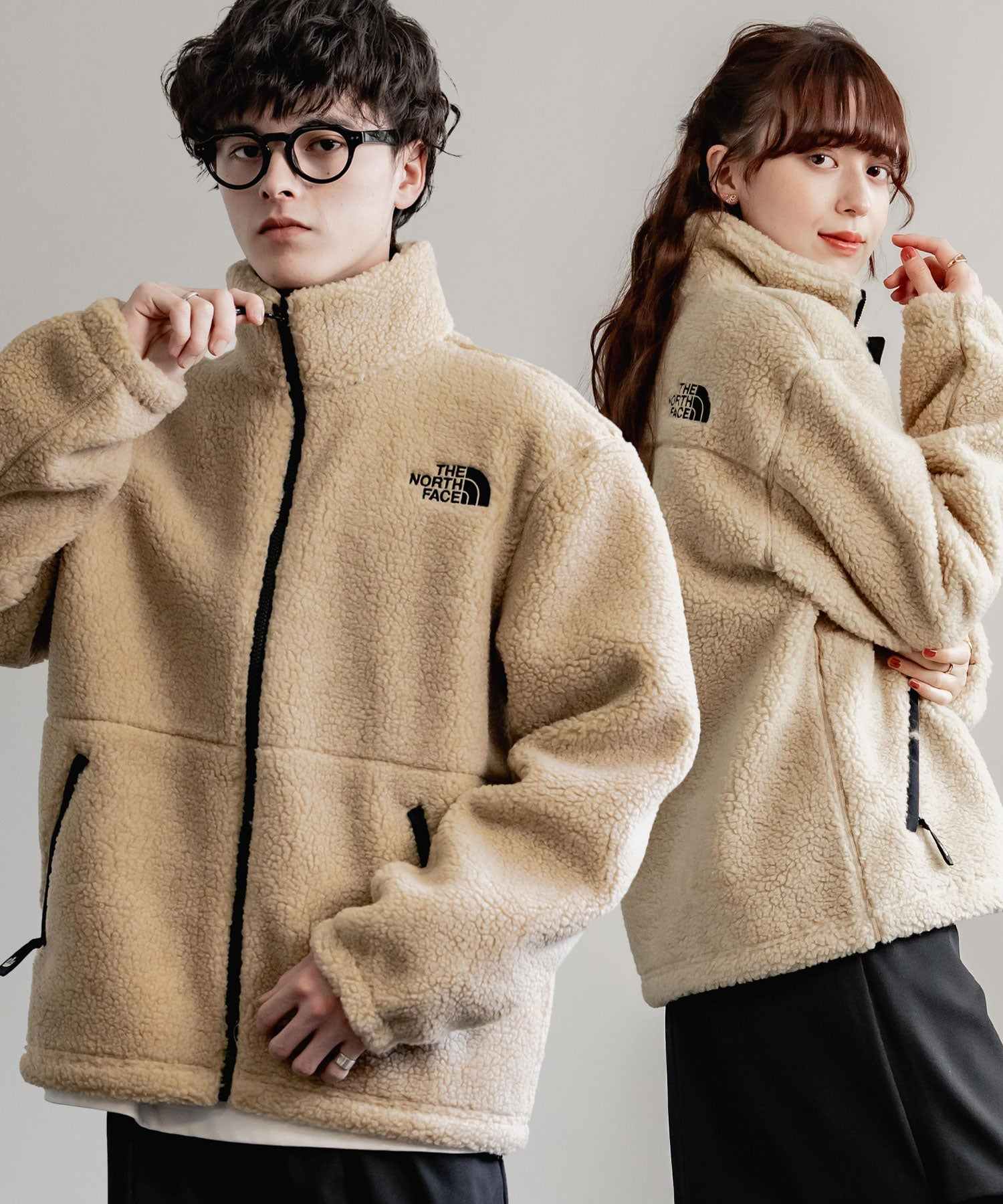 ロッキーモンロー Rocky Monroe THE NORTH FACE 韓国 WHITELABEL 日本未展開モデル SHERPAFLEECEJACKET1 ボアジャケットフリース ブルゾン 14659 （ダークベージュ） ダークベージュ