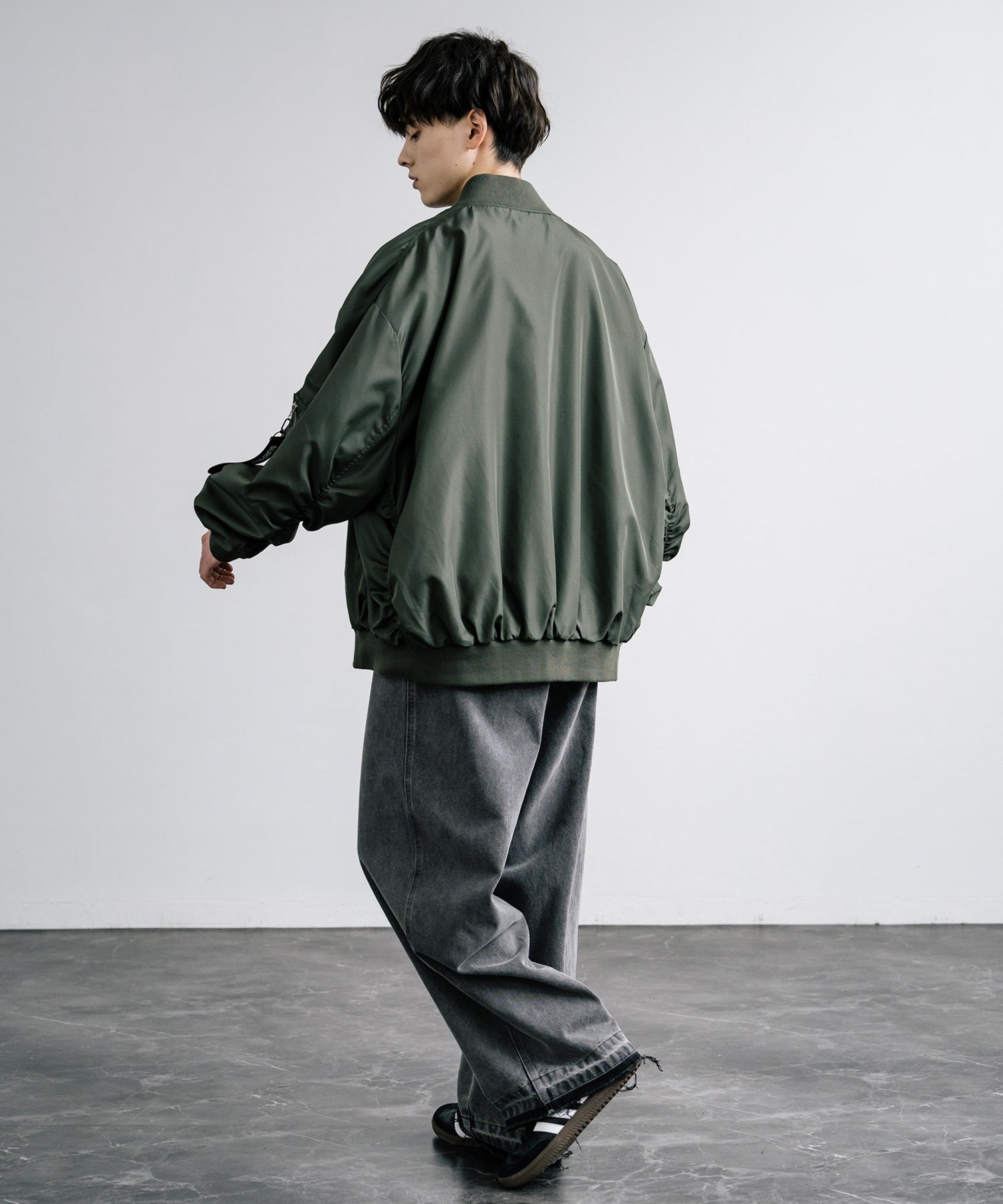 ロッキーモンロー Rocky Monroe MA-1 フライトジャケット ブルゾン メンズ レディース ライトアウター オーバーサイズ ビッグシルエット バルーンスリーブ  撥水 DEWSPO 14533 （カーキ） カーキ